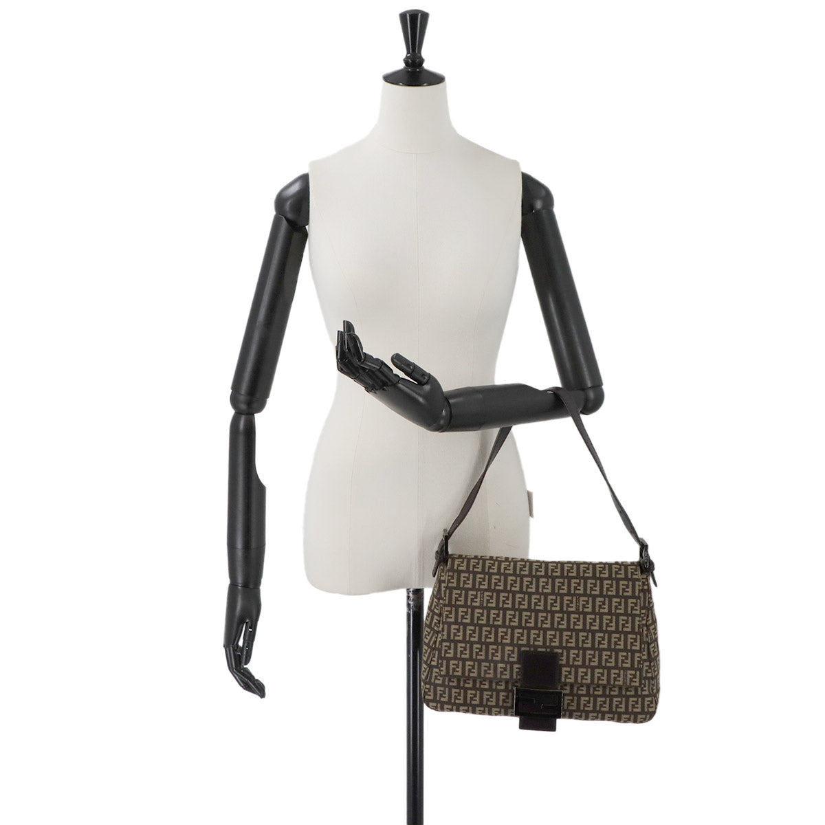 Zucchino Mamma Baguette Shoulder Bag Canvas Brown Beige 8BR001