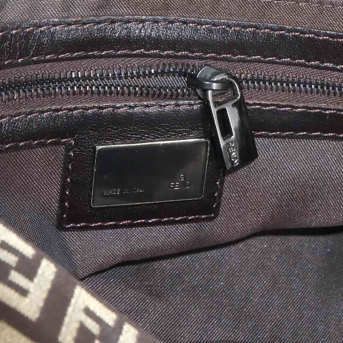 Zucchino Mamma Baguette Shoulder Bag Canvas Brown Beige 8BR003