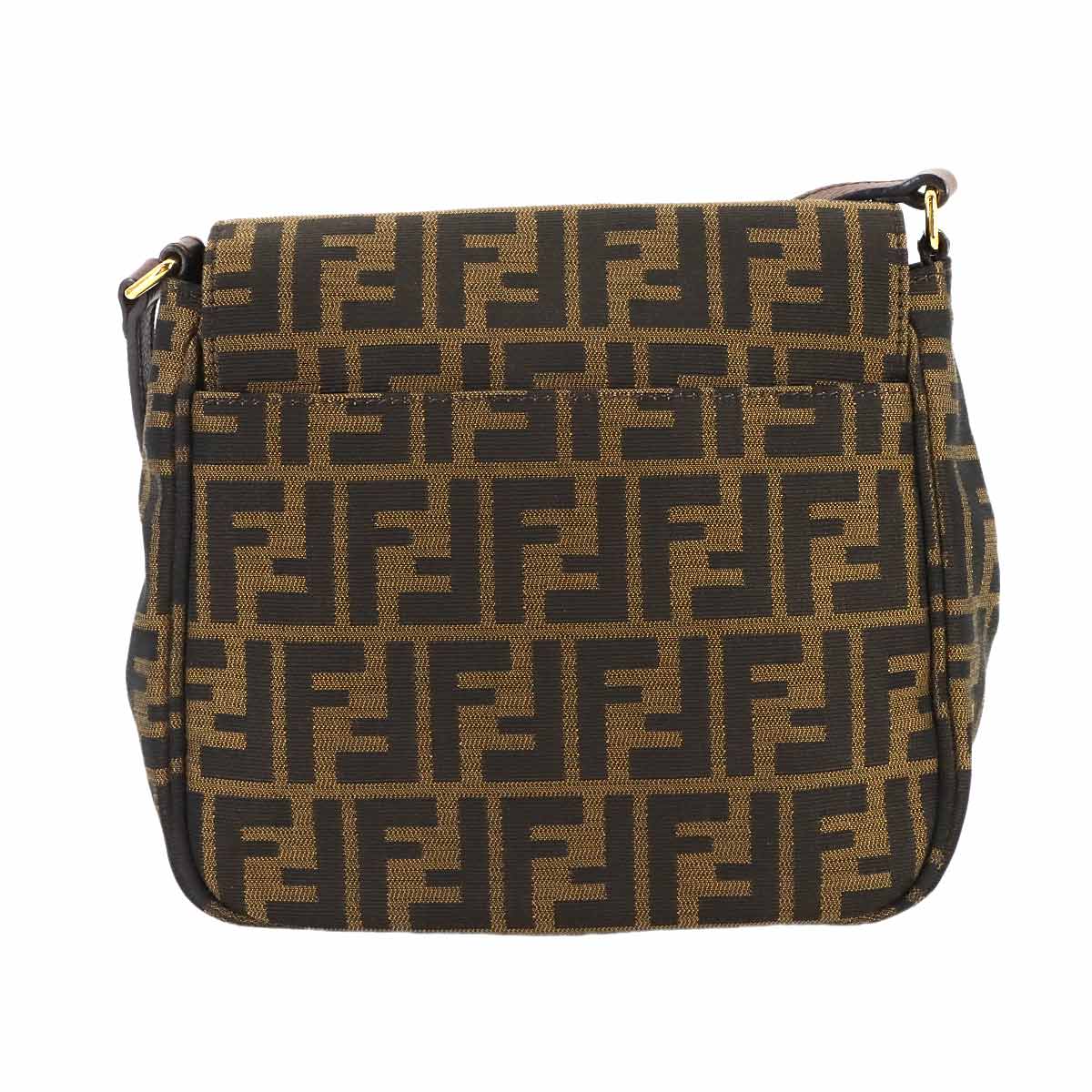 Zucca Shoulder Bag Canvas Leather Brown 8BT214 Purse