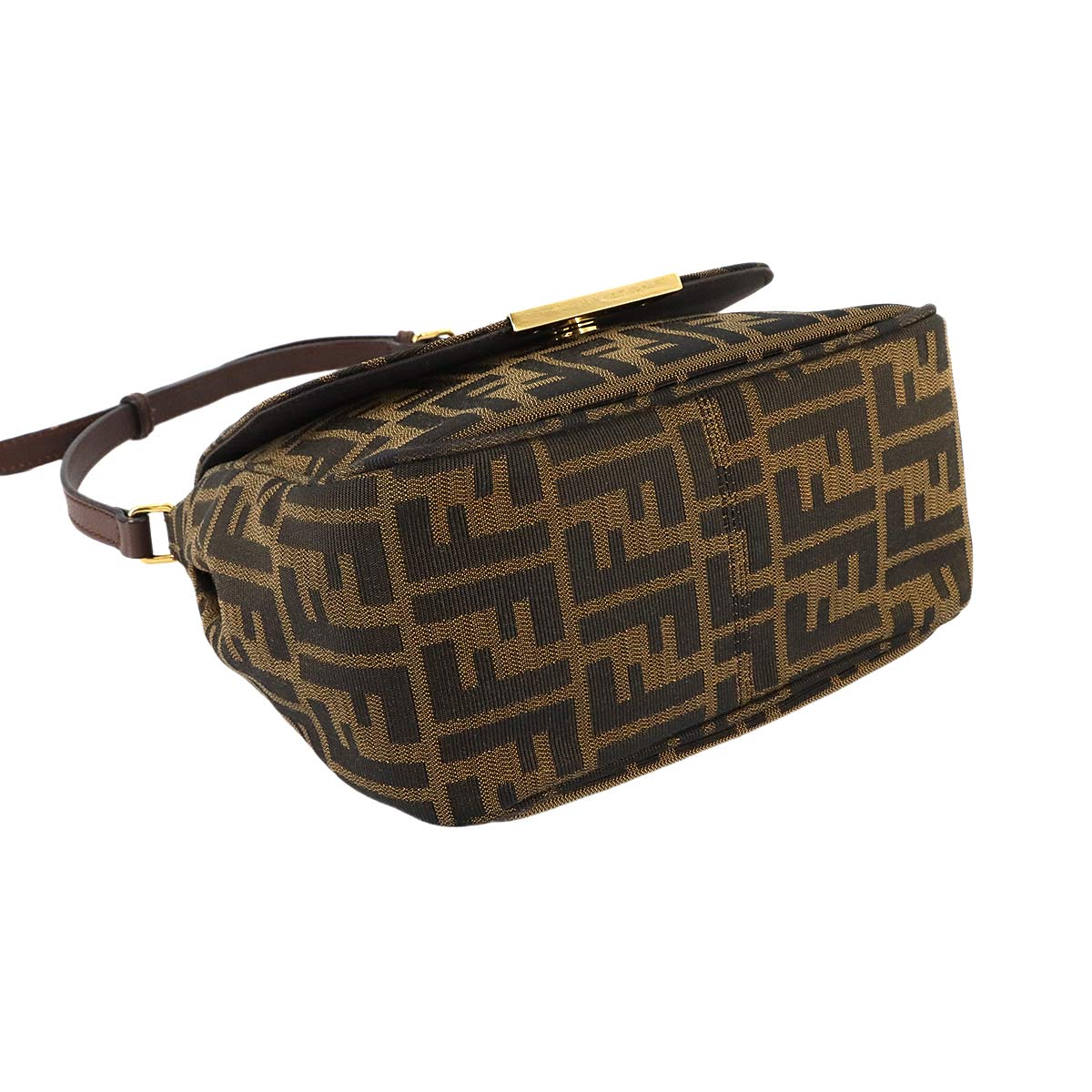 Zucca Shoulder Bag Canvas Leather Brown 8BT214 Purse