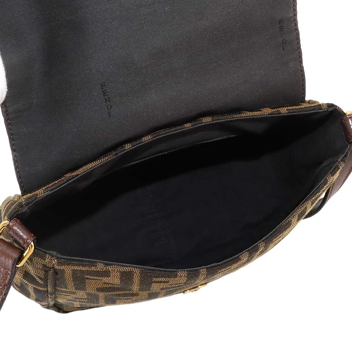 Zucca Shoulder Bag Canvas Leather Brown 8BT214 Purse