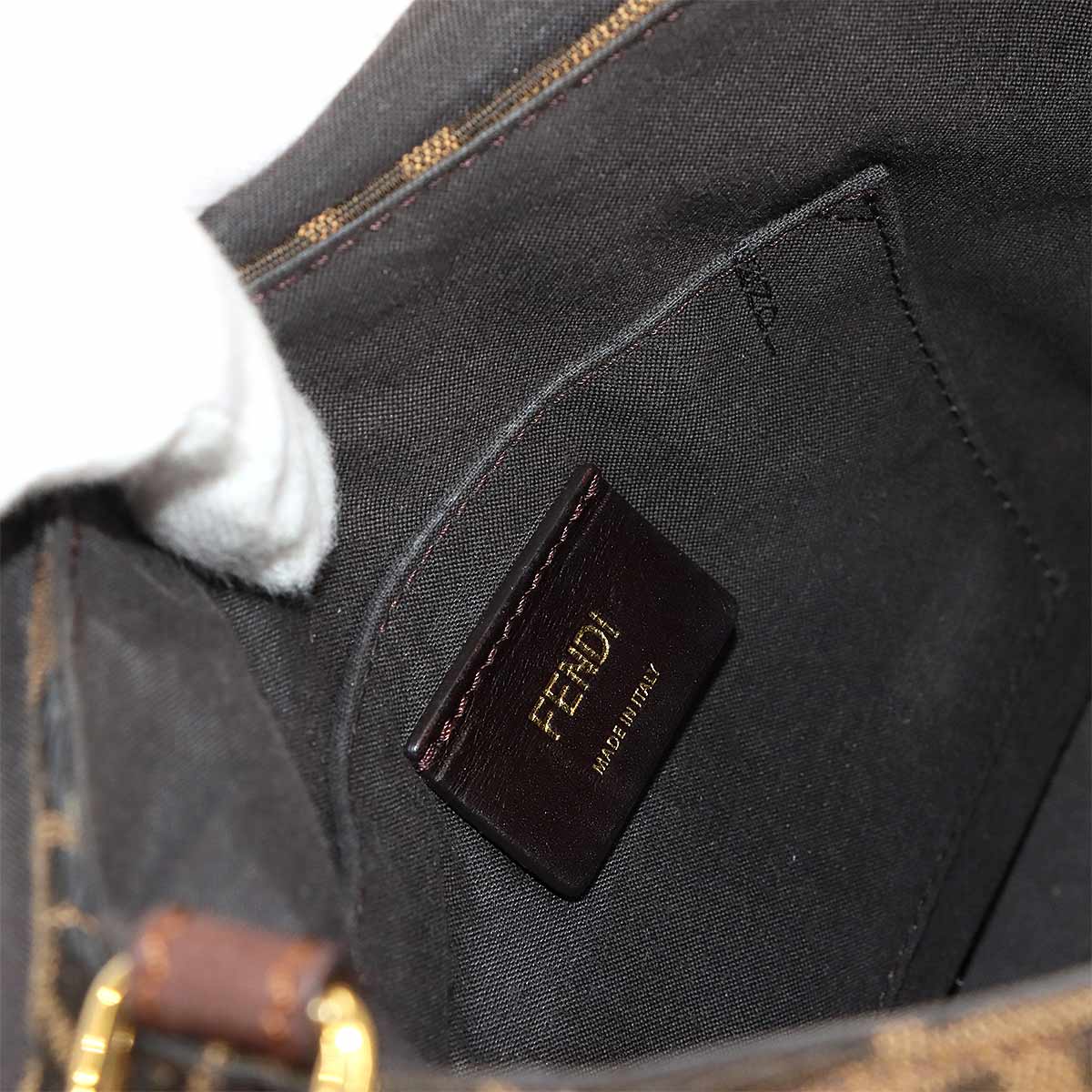 Zucca Shoulder Bag Canvas Leather Brown 8BT214 Purse