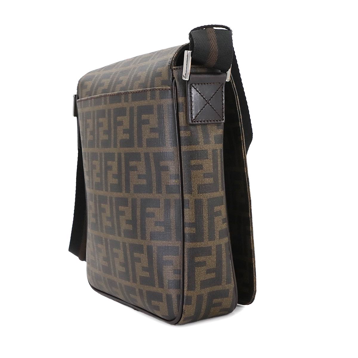 Zucca Shoulder Messenger Bag PVC Brown Black 7VA215 Purse