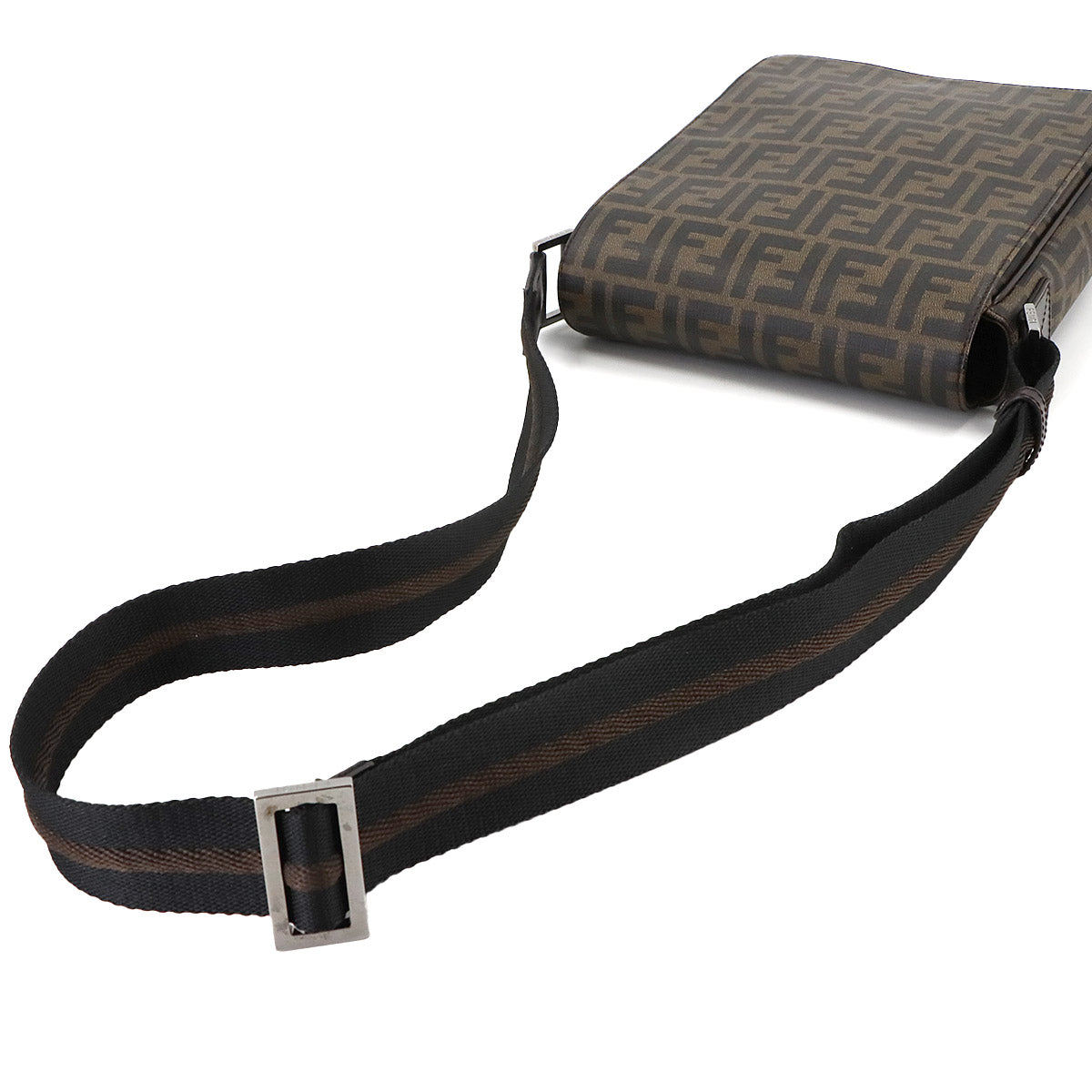 Zucca Shoulder Messenger Bag PVC Brown Black 7VA215 Purse