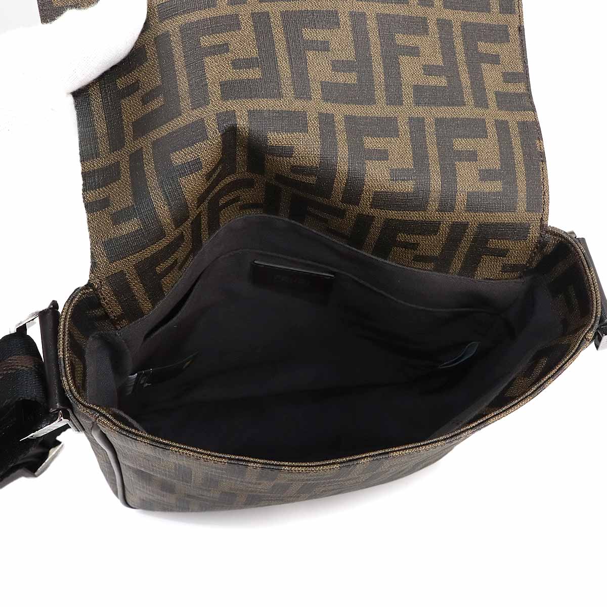 Zucca Shoulder Messenger Bag PVC Brown Black 7VA215 Purse