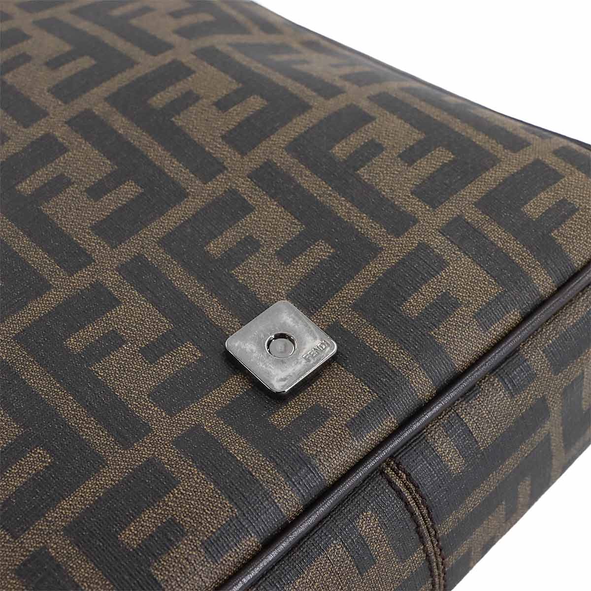 Zucca Shoulder Messenger Bag PVC Brown Black 7VA215 Purse