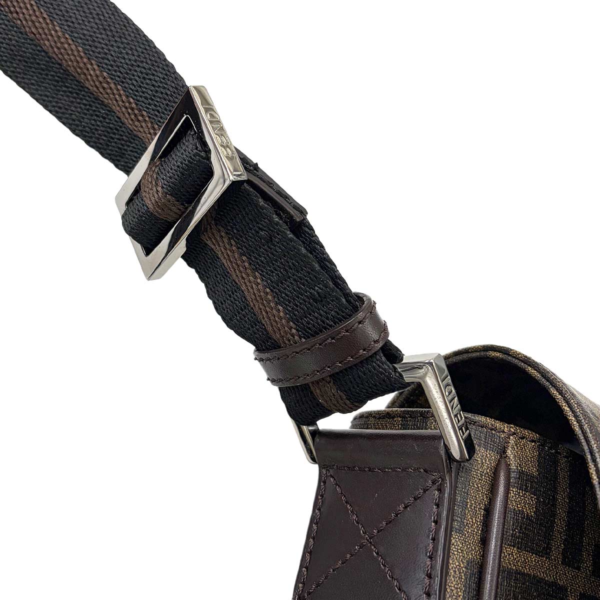 Zucca Shoulder Messenger Bag PVC Brown Black 7VA215 Purse