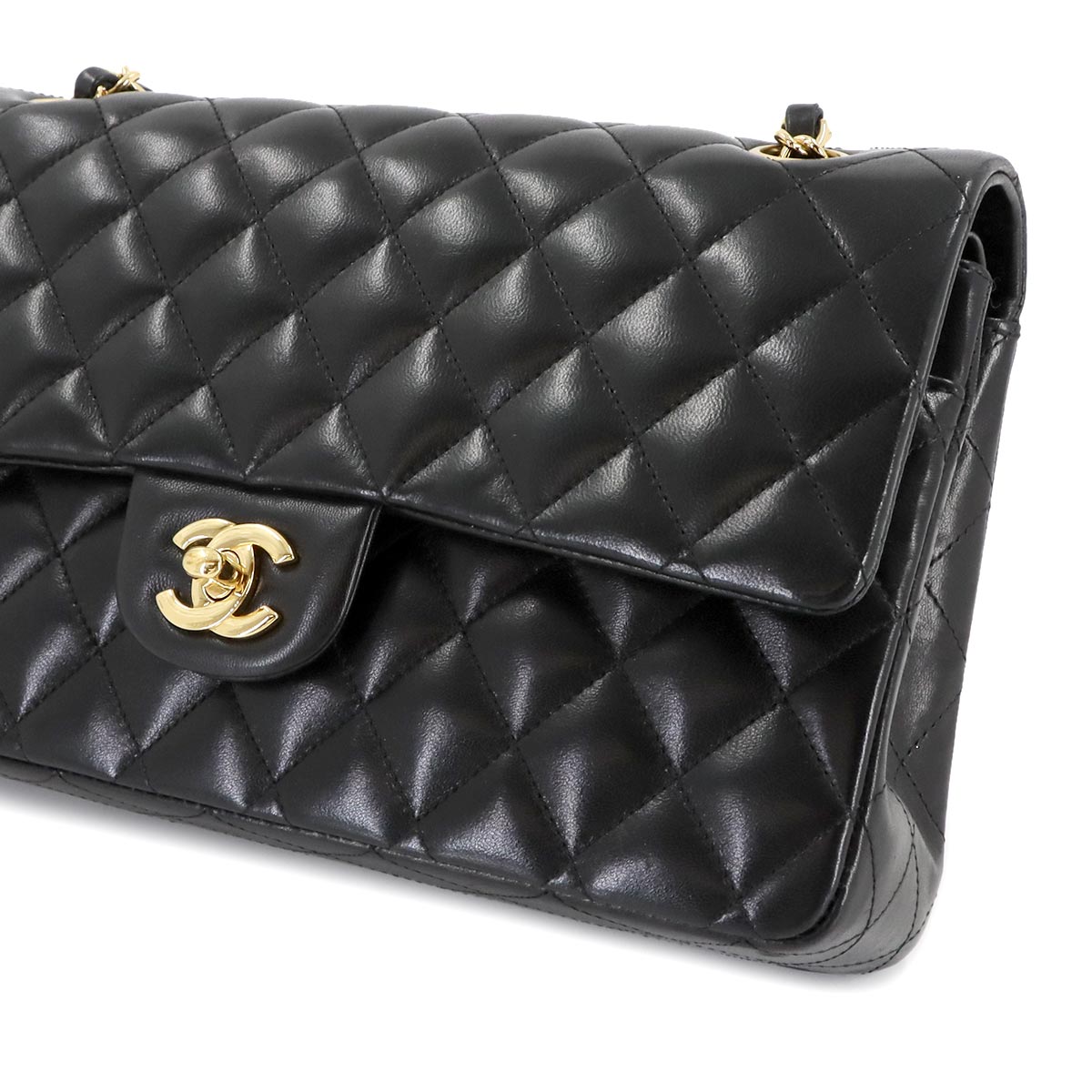 Matelasse 25 Chain Shoulder Bag Leather Black A01112 11.12