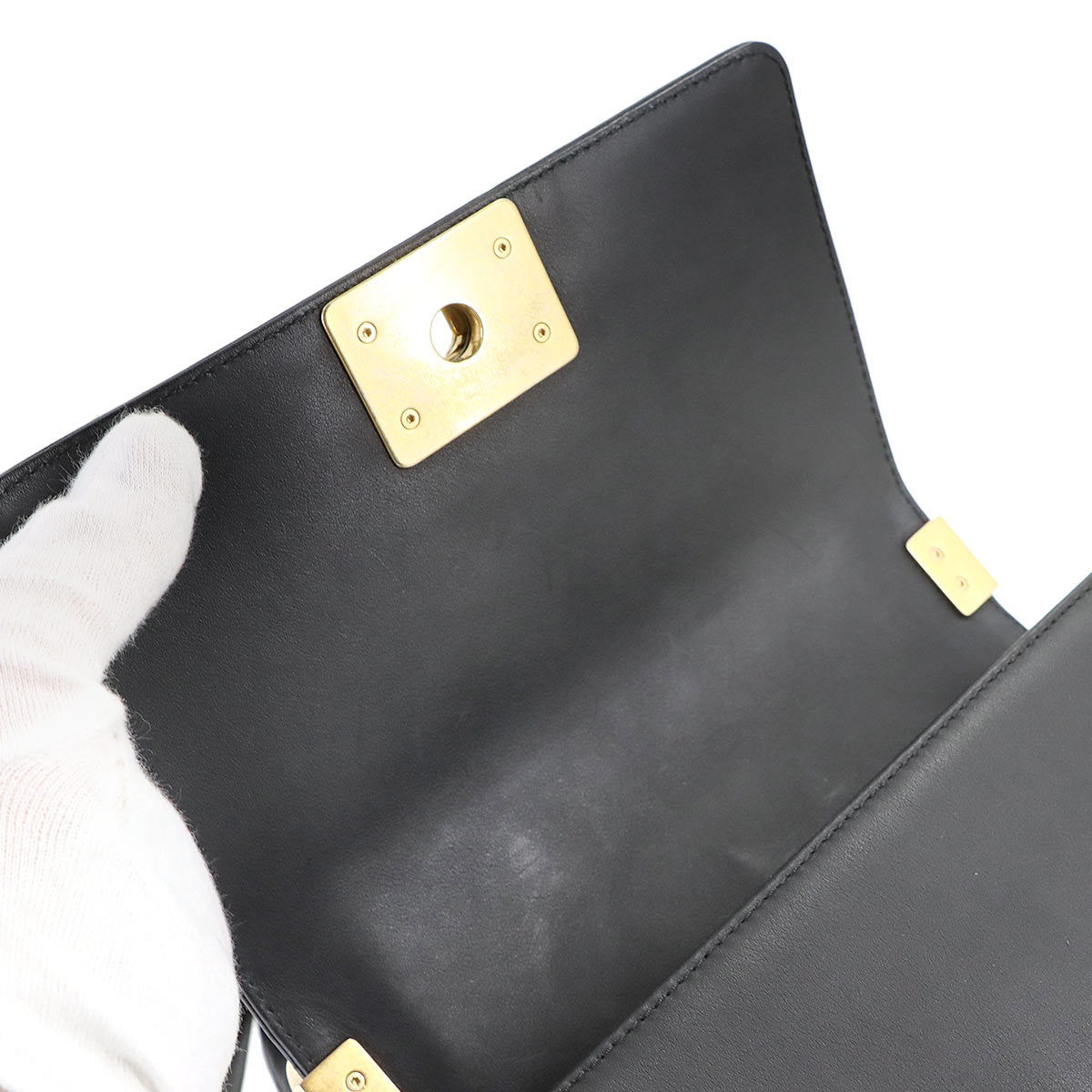 BOY CHANEL Small Chain Shoulder Bag Leather Black A67085