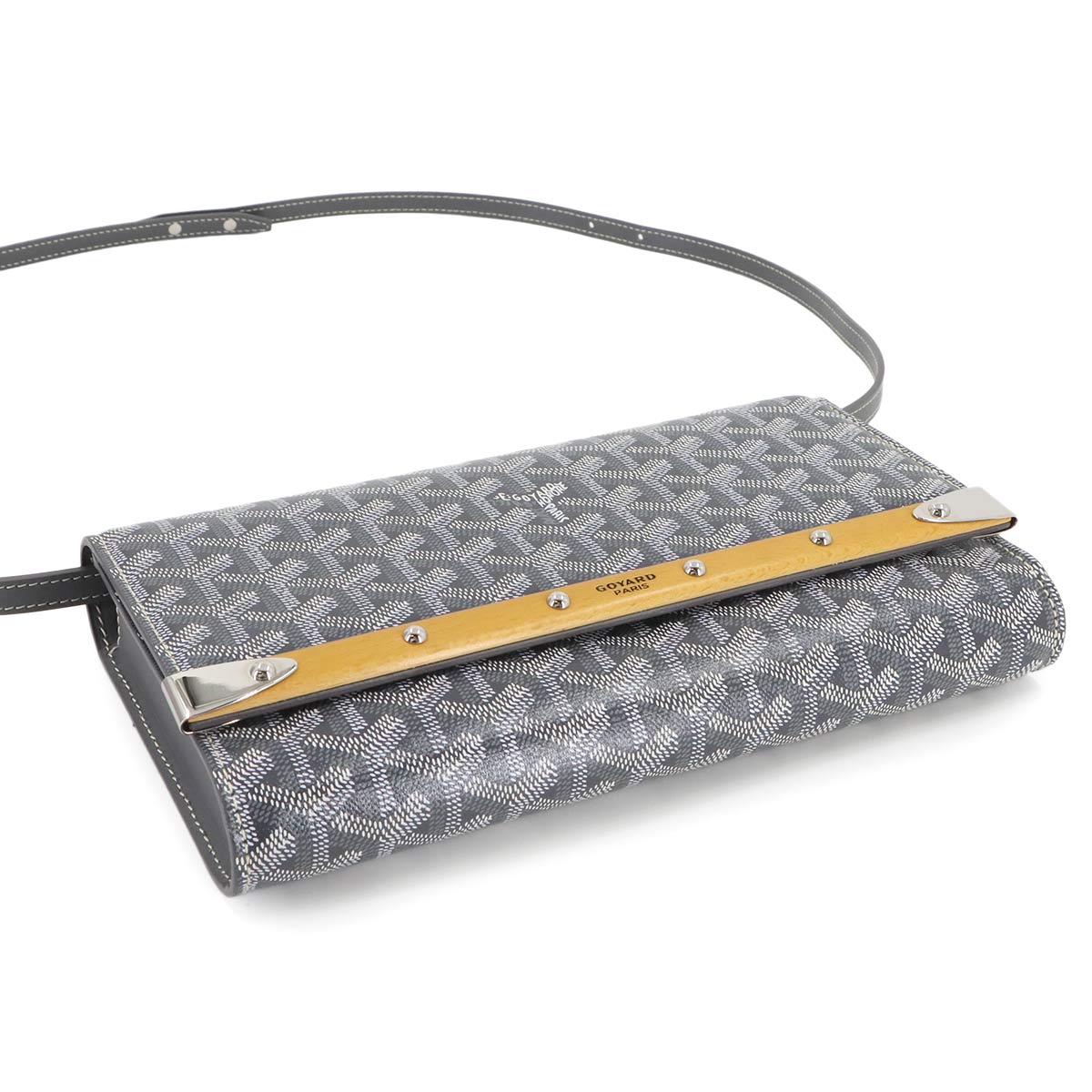 Monte Carlo PM 2way Clutch Shoulder Bag PVC Gray Herringbone