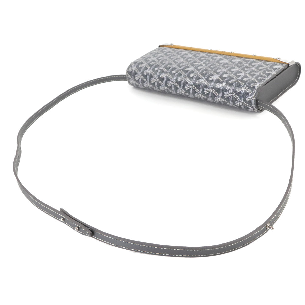 Monte Carlo PM 2way Clutch Shoulder Bag PVC Gray Herringbone