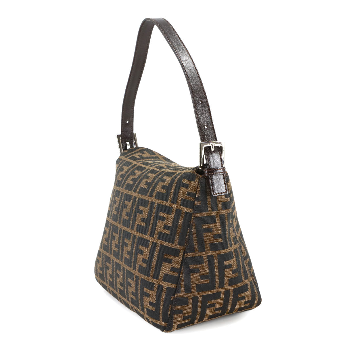 Zucca Mamma Baguette Shoulder Bag Canvas Leather Brown 26426