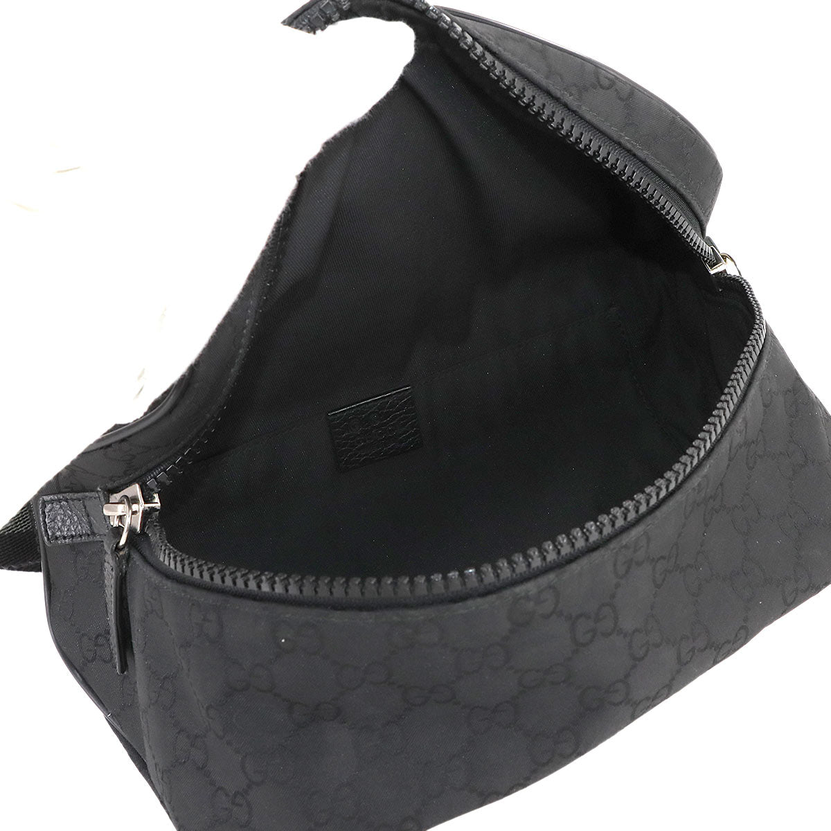 Crossbody Waist Bag GG Nylon Leather Black 449182 Purse