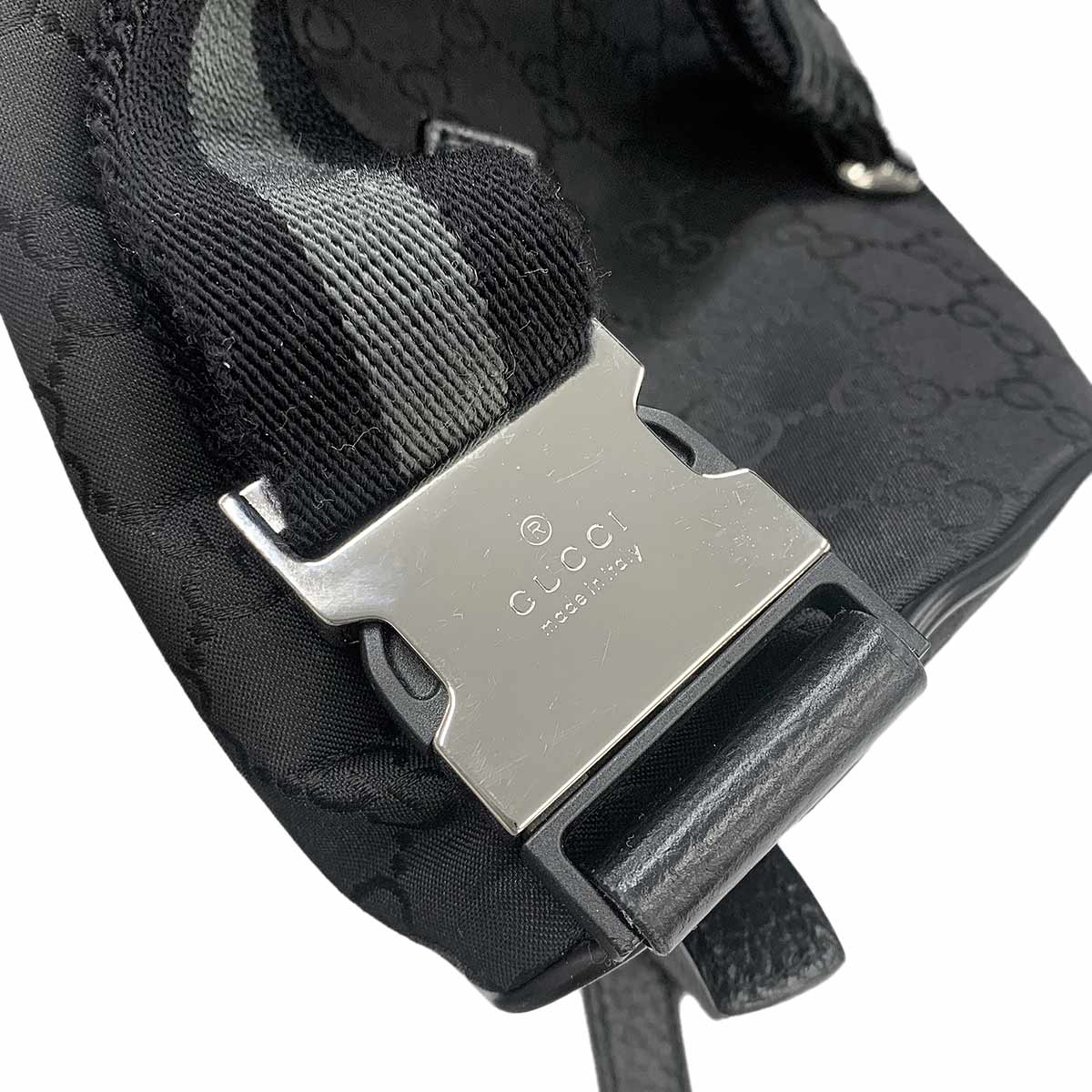 Crossbody Waist Bag GG Nylon Leather Black 449182 Purse