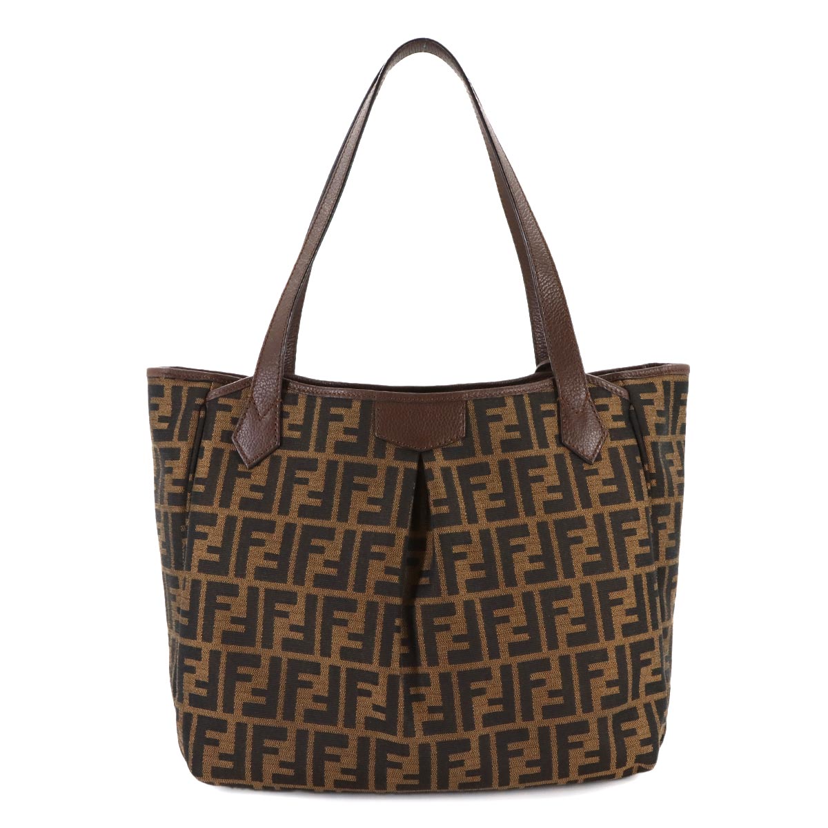 Zucca Tote Bag Canvas Leather Brown 8BH269 Purse