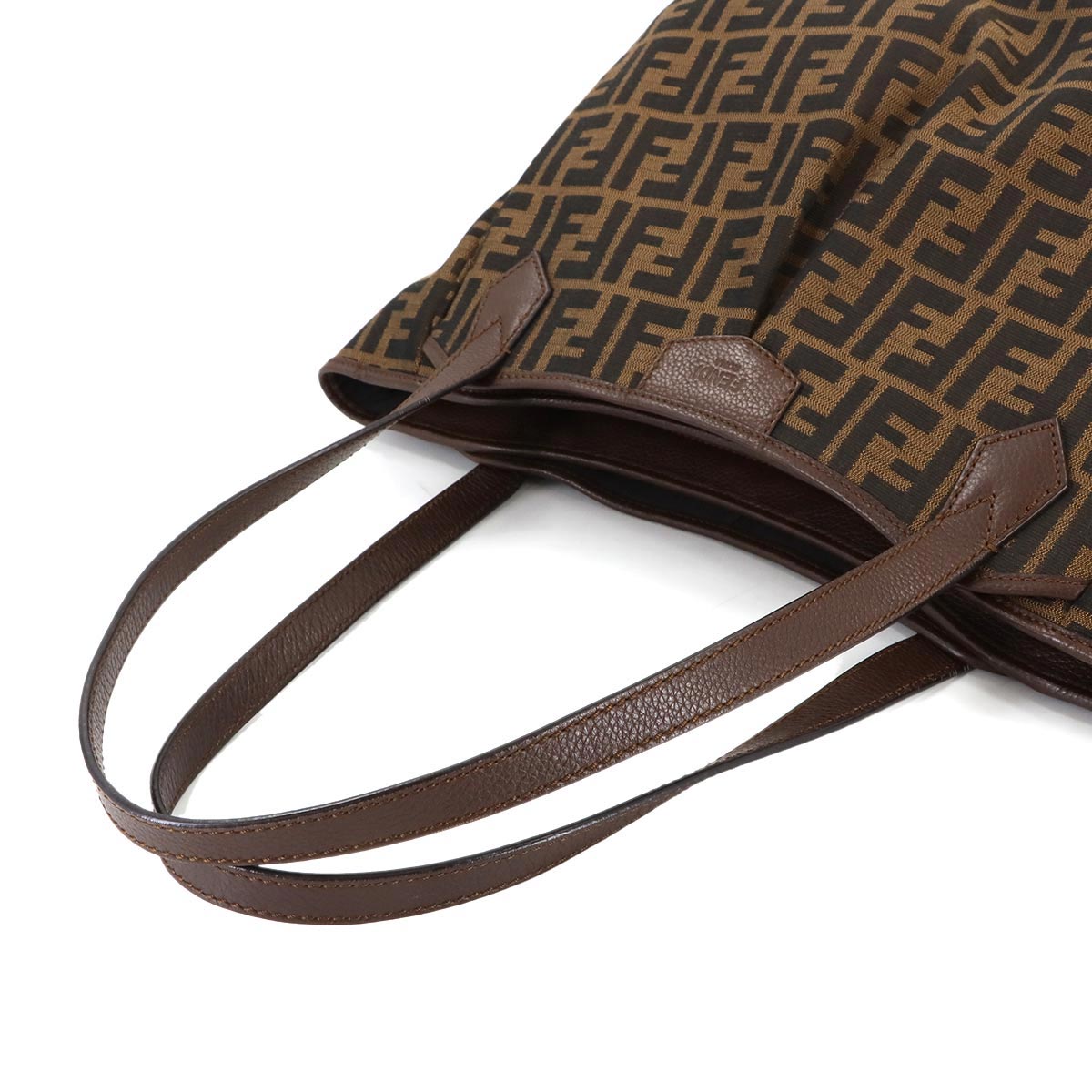 Zucca Tote Bag Canvas Leather Brown 8BH269 Purse