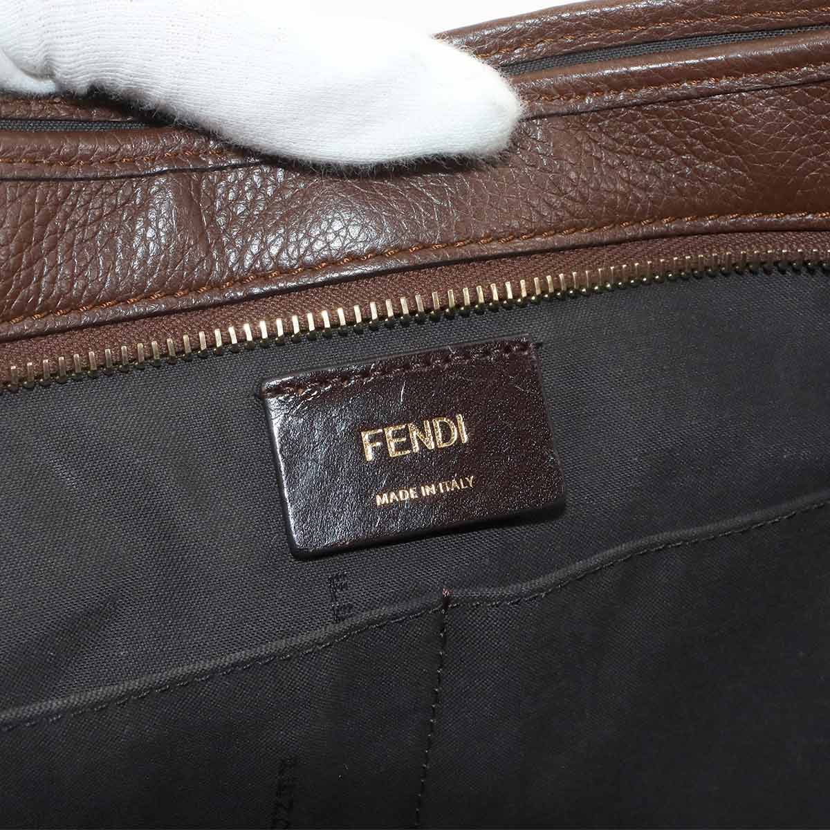 Zucca Tote Bag Canvas Leather Brown 8BH269 Purse