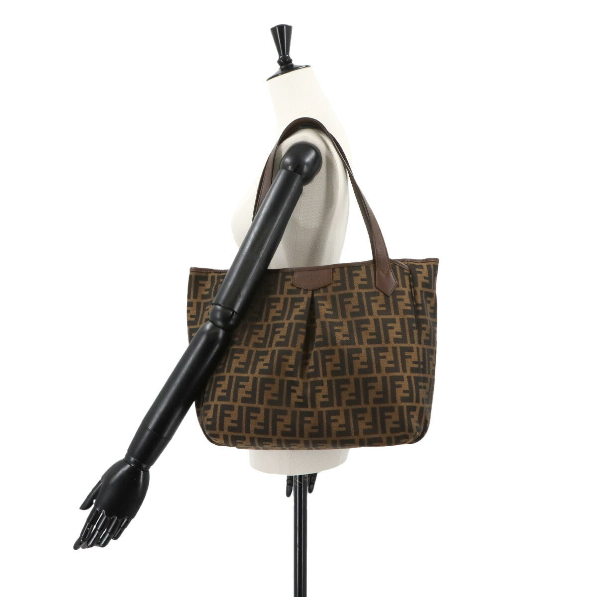 Zucca Tote Bag Canvas Leather Brown 8BH269 Purse