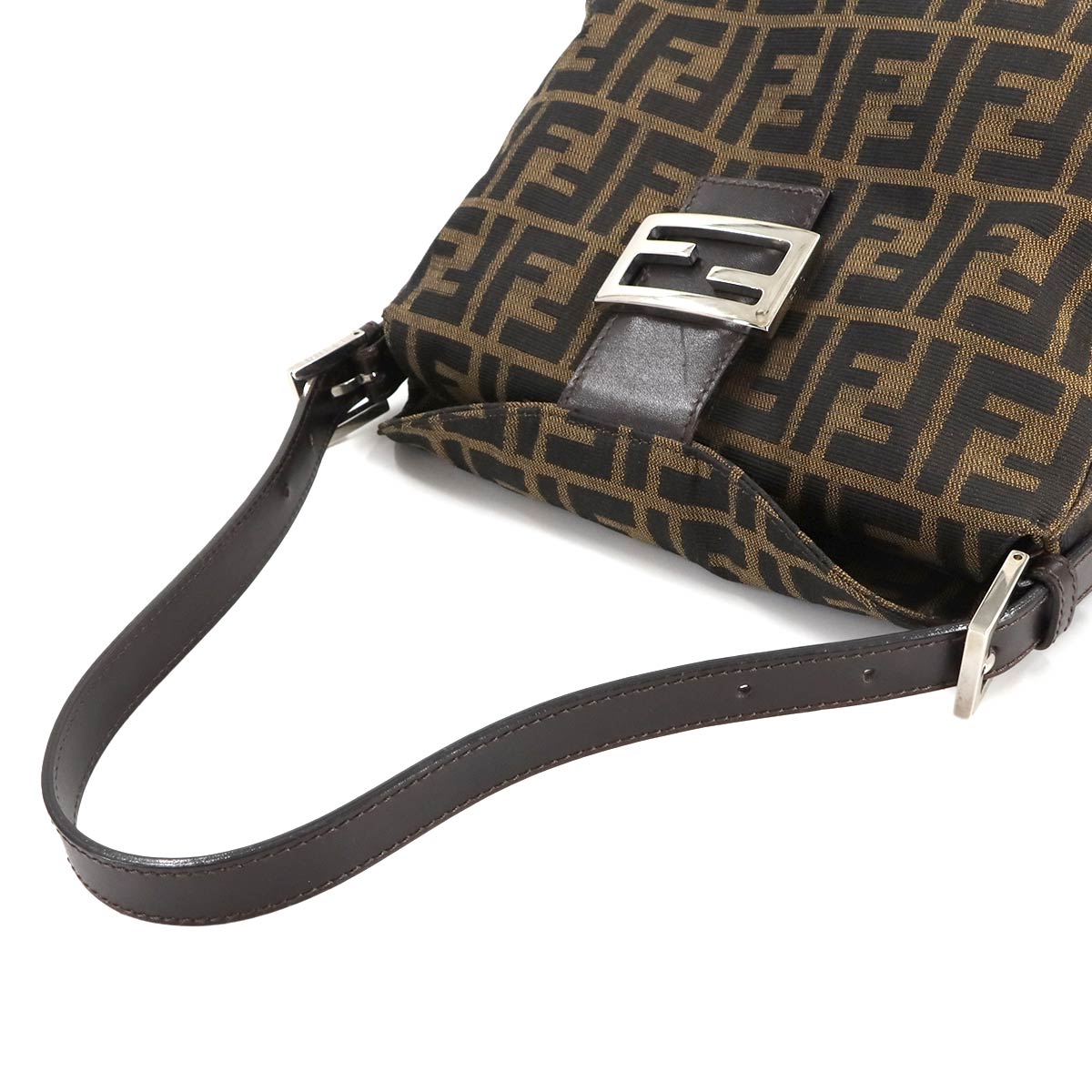 Zucca Mamma Baguette Shoulder Bag Canvas Leather Brown 26426