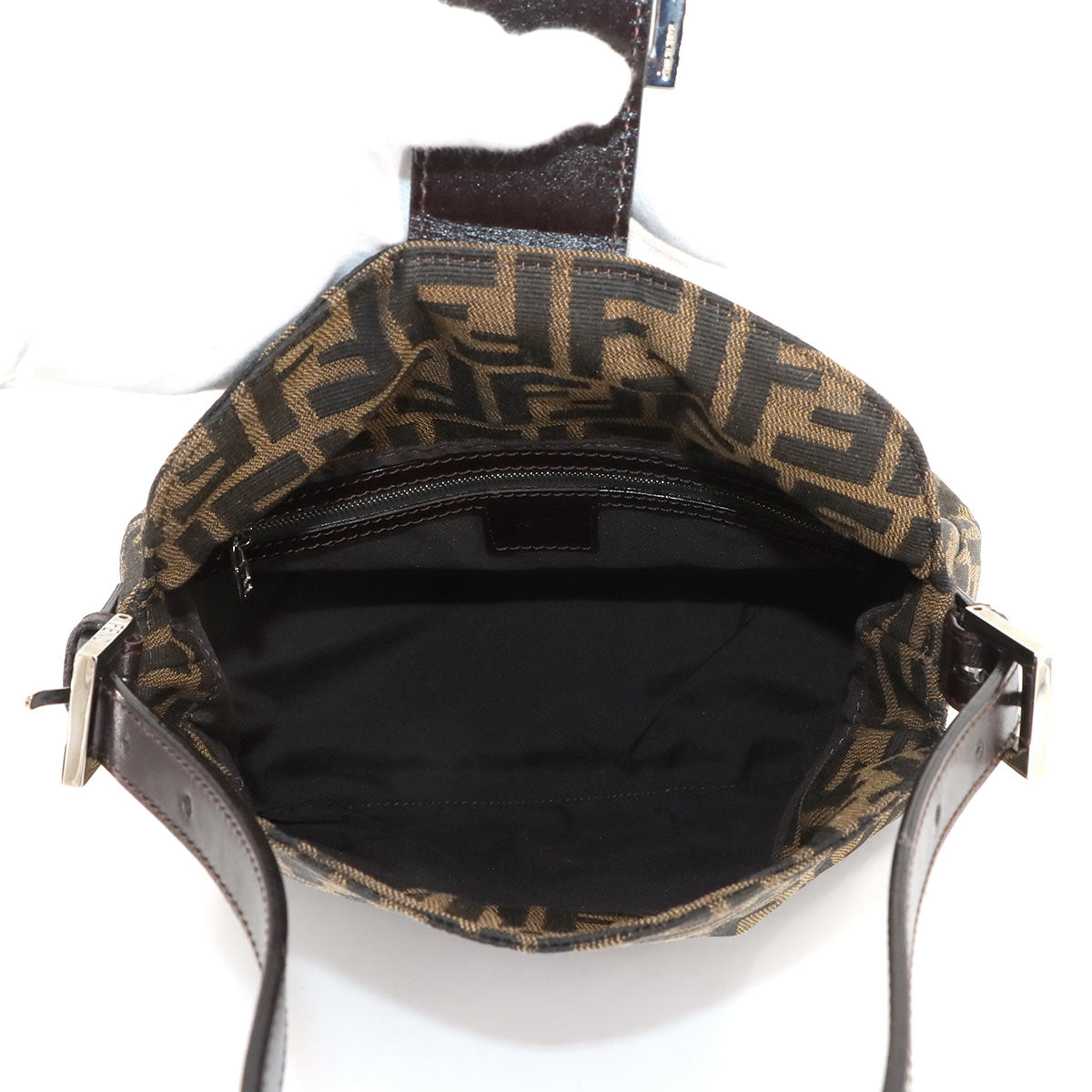 Zucca Mamma Baguette Shoulder Bag Canvas Leather Brown 26426