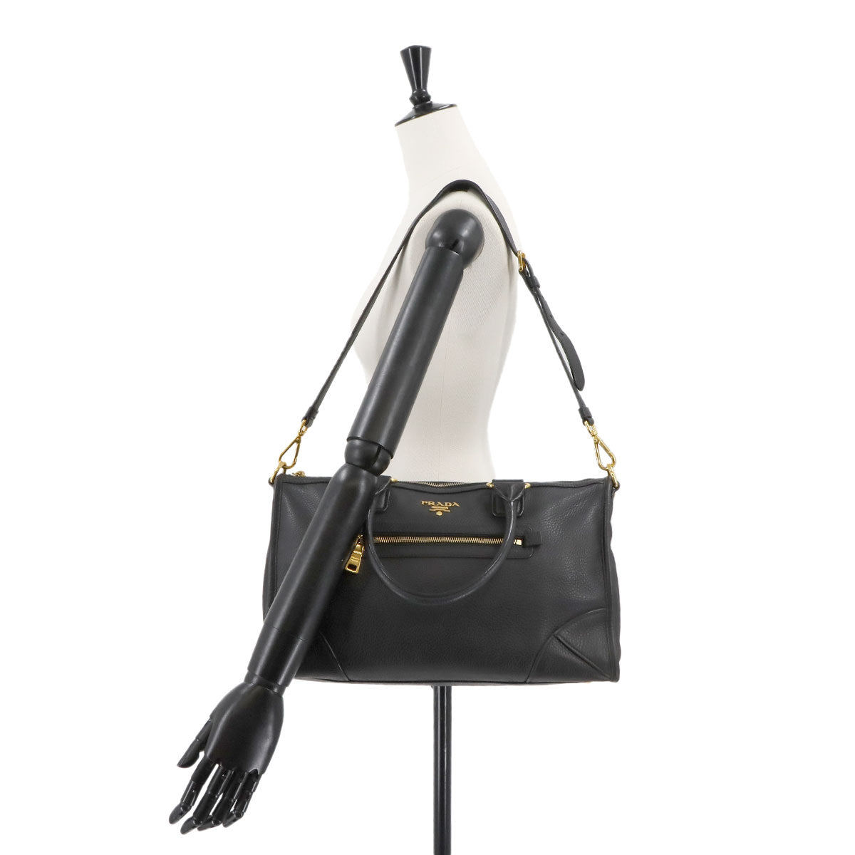 Hand Shoulder Bag Leather Black BL0639 Purse