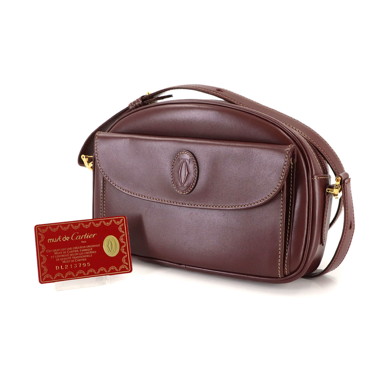Must Line Shoulder Bag Leather Bordeaux Purse