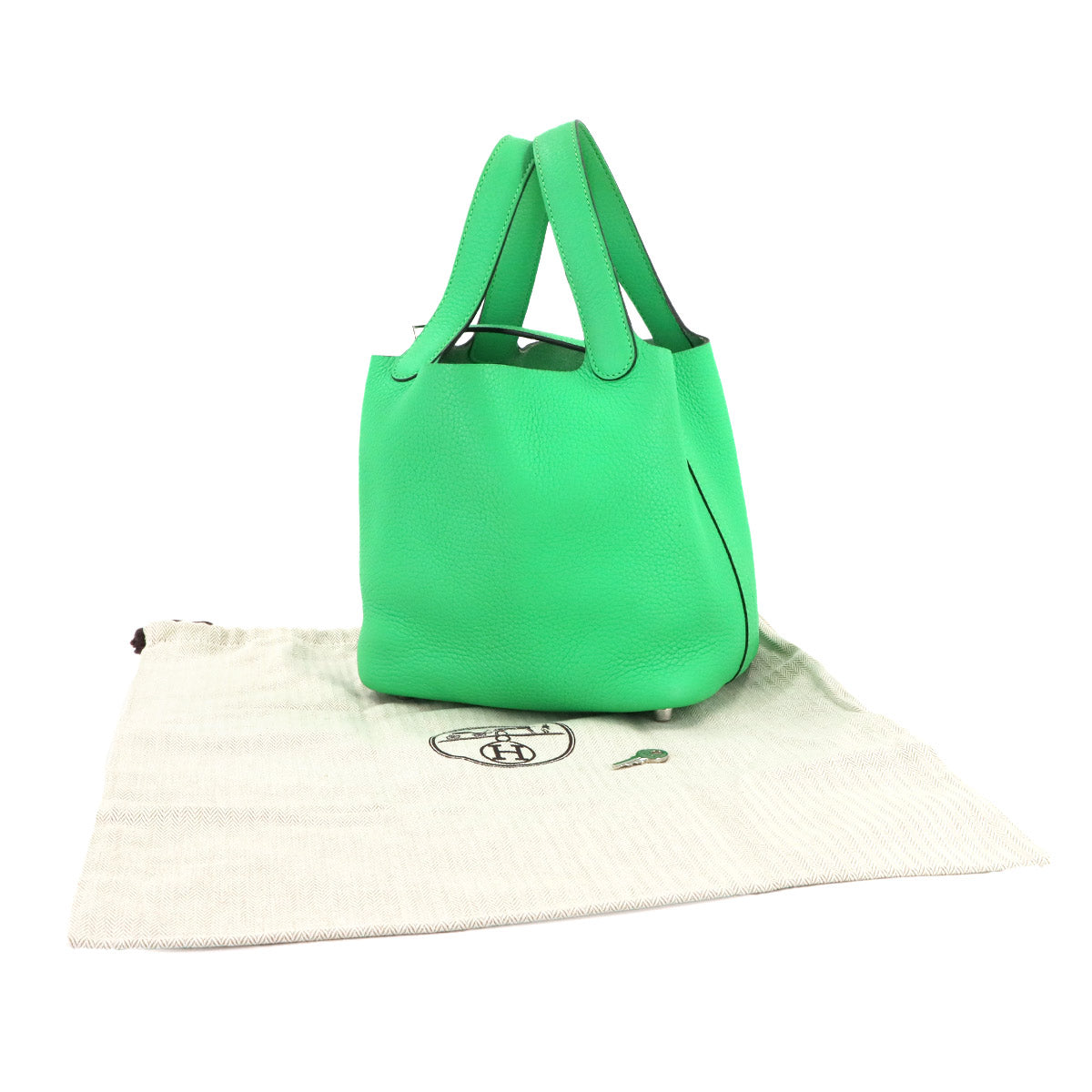 Picotin Lock PM Hand Bag Taurillon Clemence Vert comics