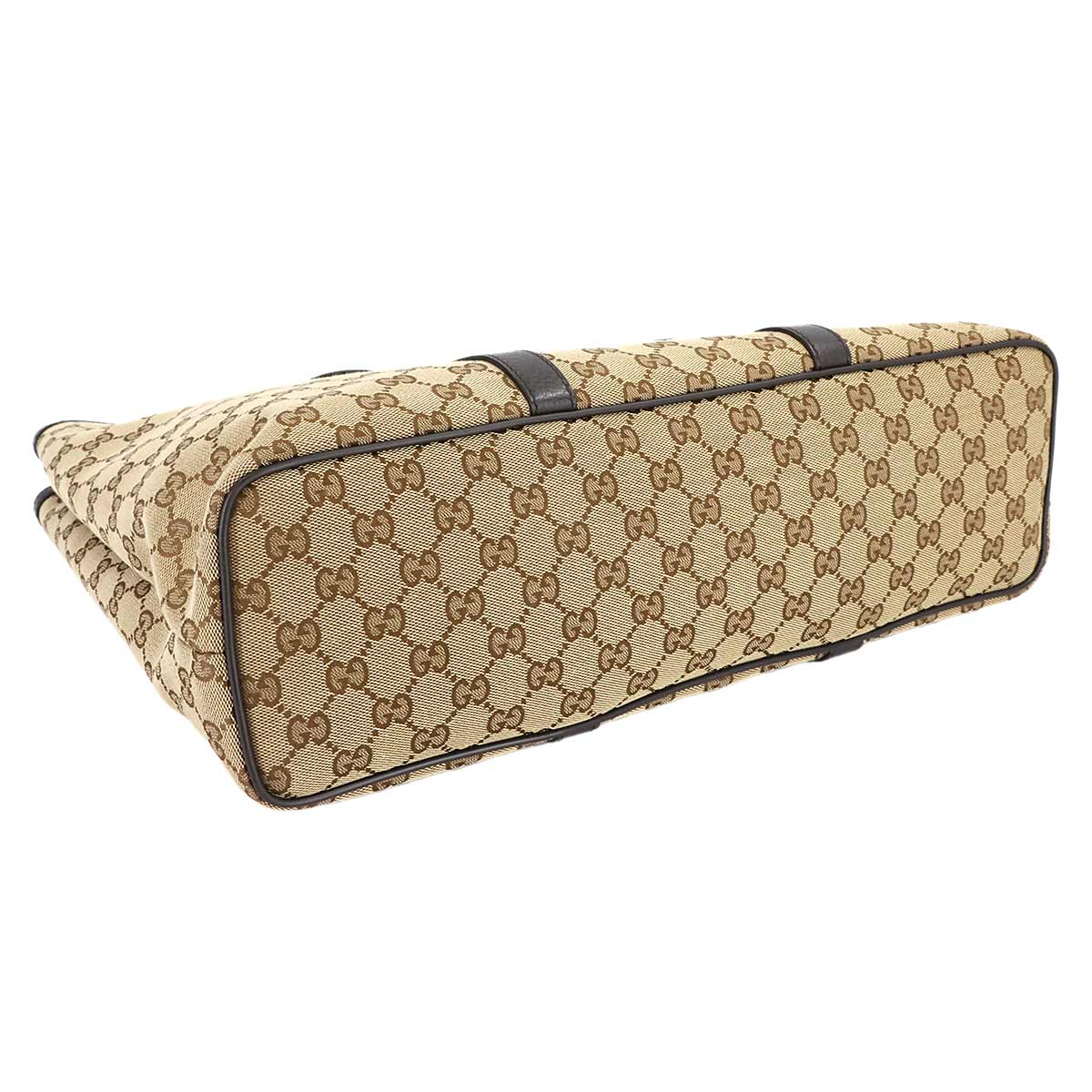 GG Canvas 2way Tote Shoulder Bag Leather Beige Brown 449169