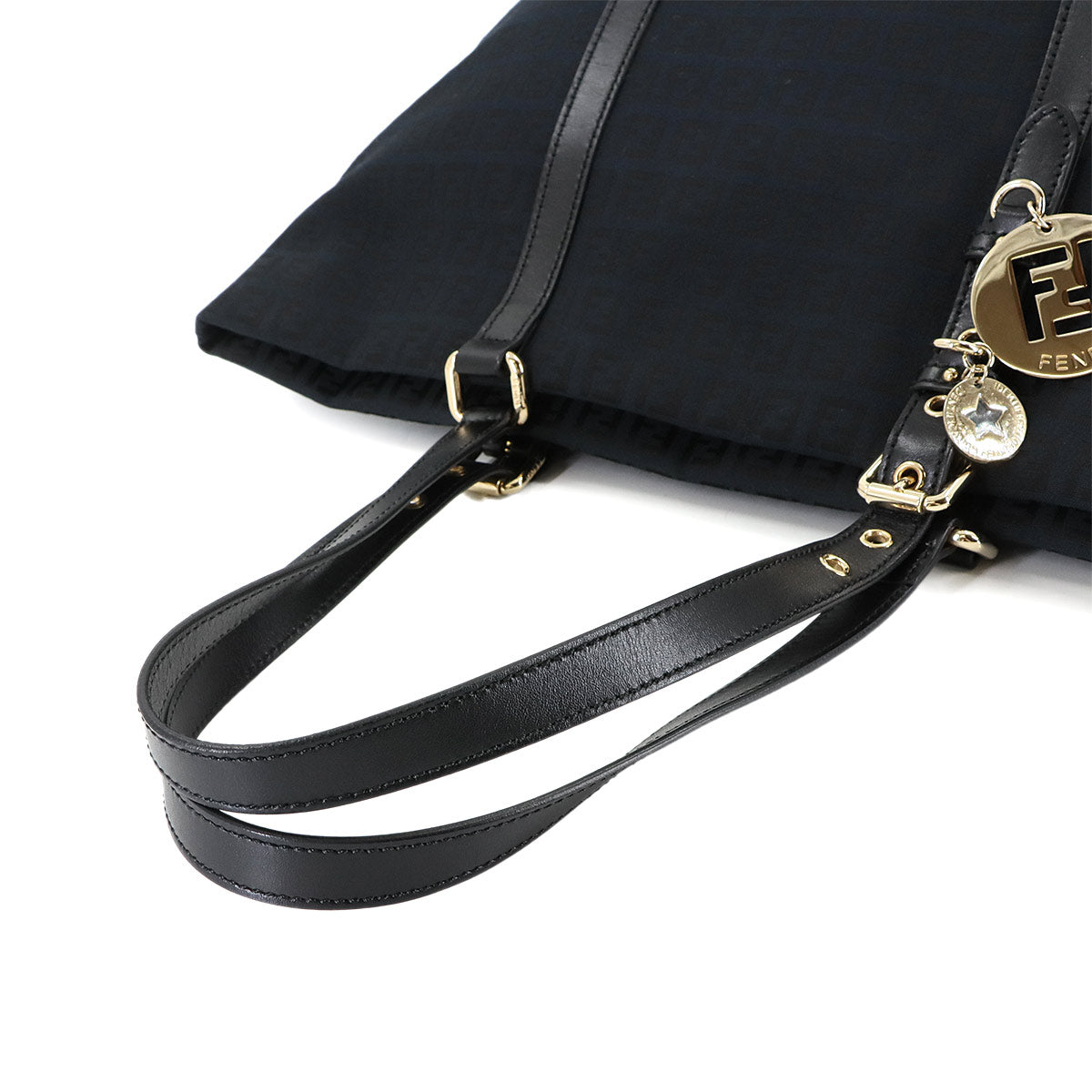 Zucchino Tote Bag Canvas Leather Black 8BH215 Purse