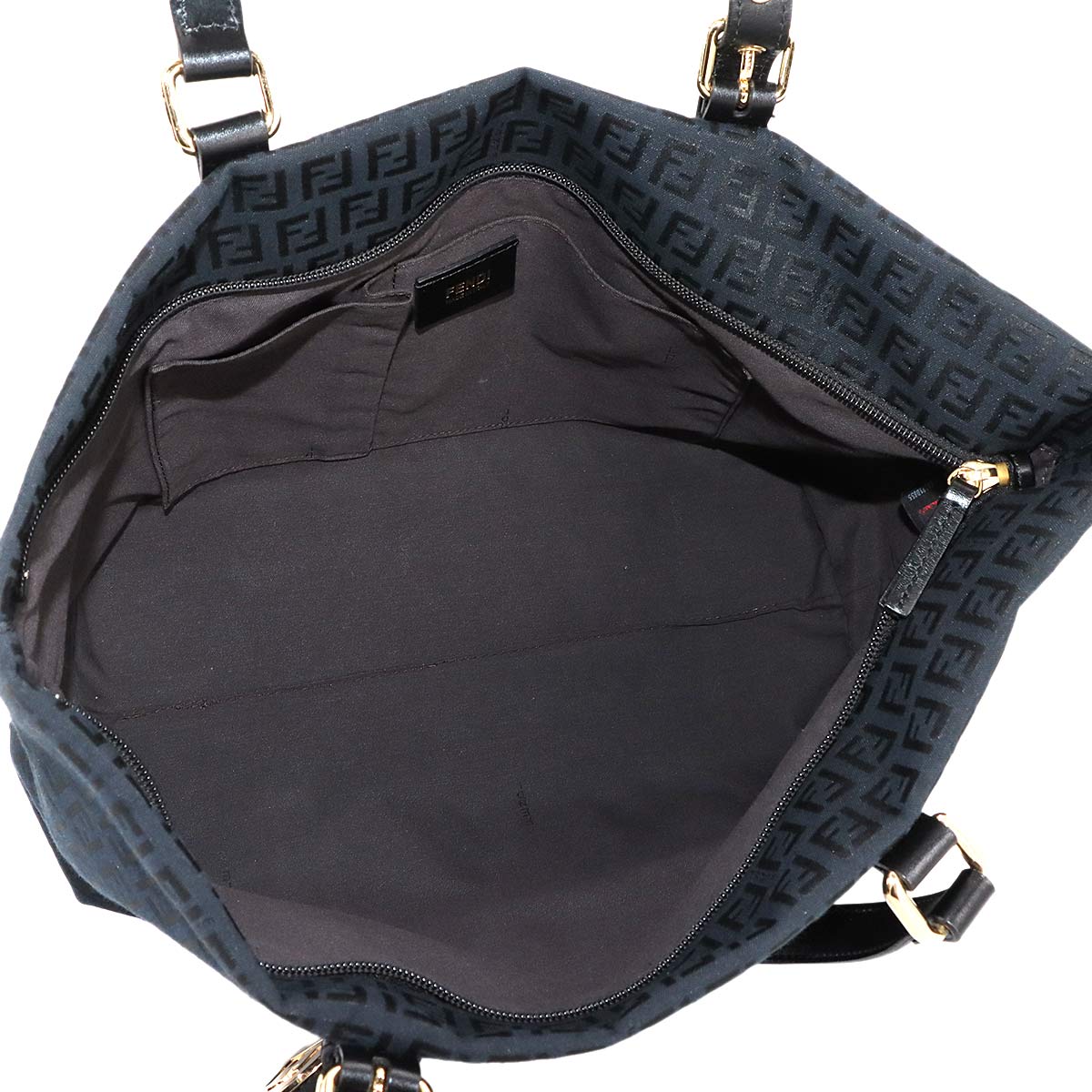 Zucchino Tote Bag Canvas Leather Black 8BH215 Purse