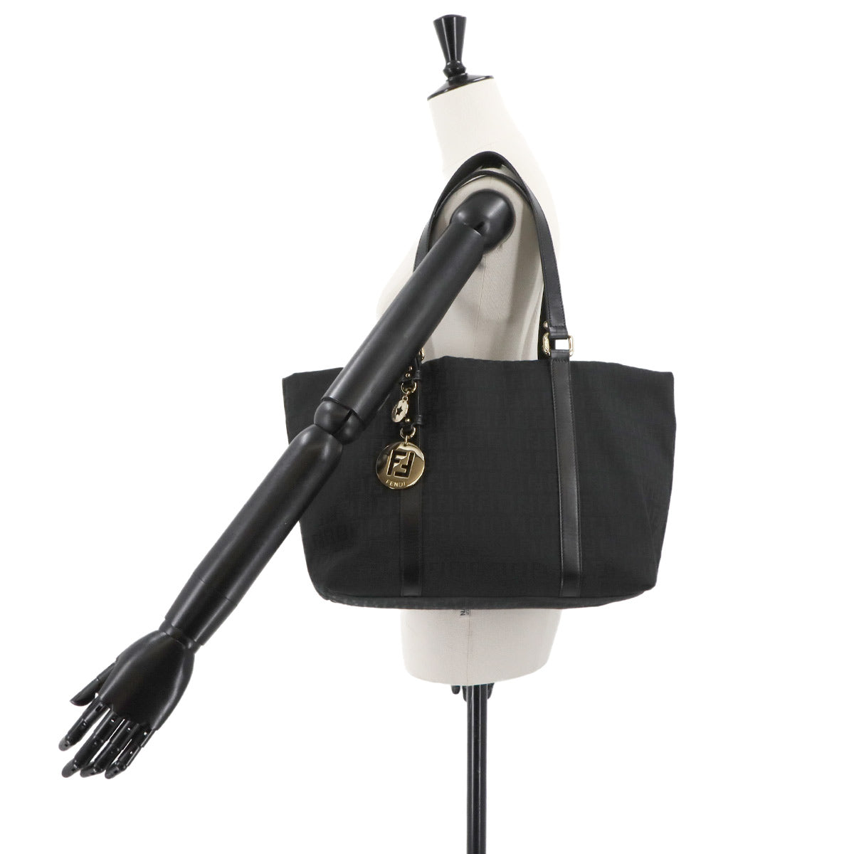 Zucchino Tote Bag Canvas Leather Black 8BH215 Purse