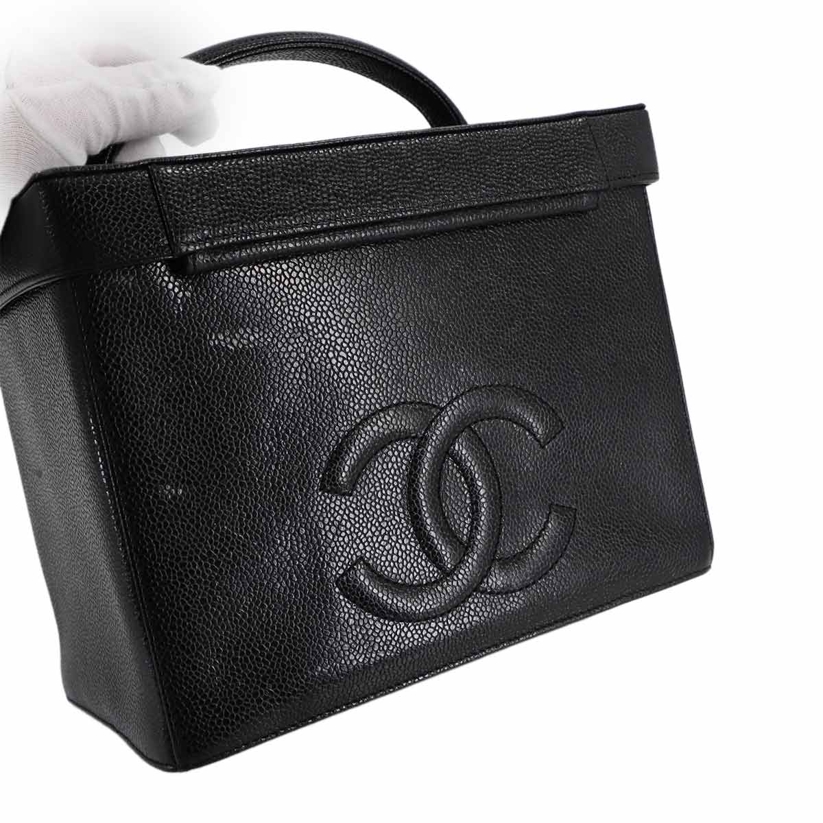 Vanity Hand Shoulder Bag Leather Black A01999 Purse