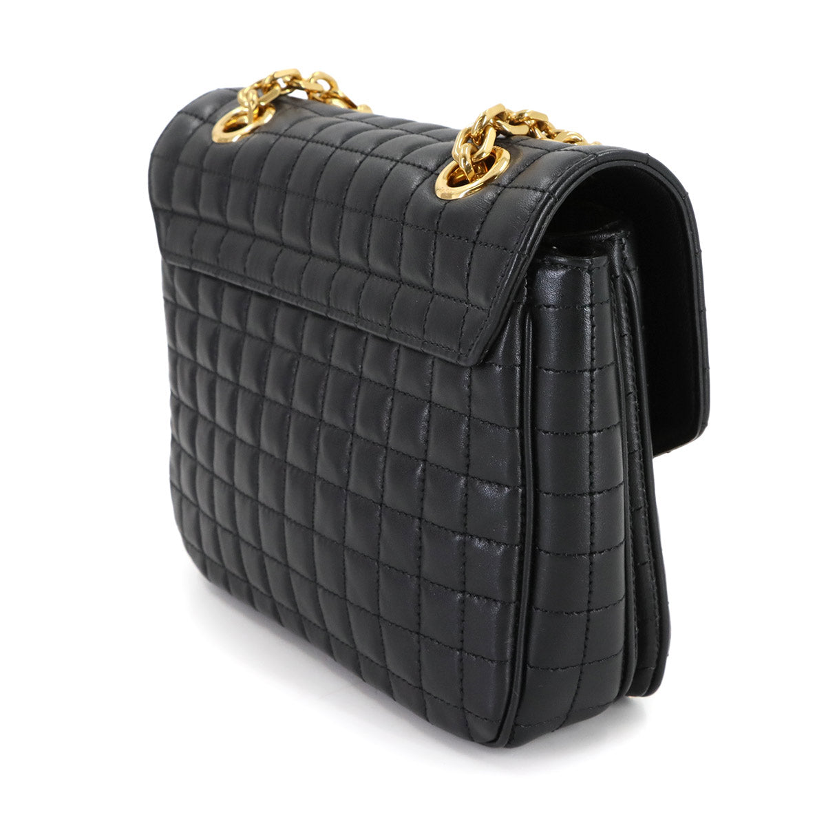 C Small Chain Shoulder Bag Leather Black 188403 Purse