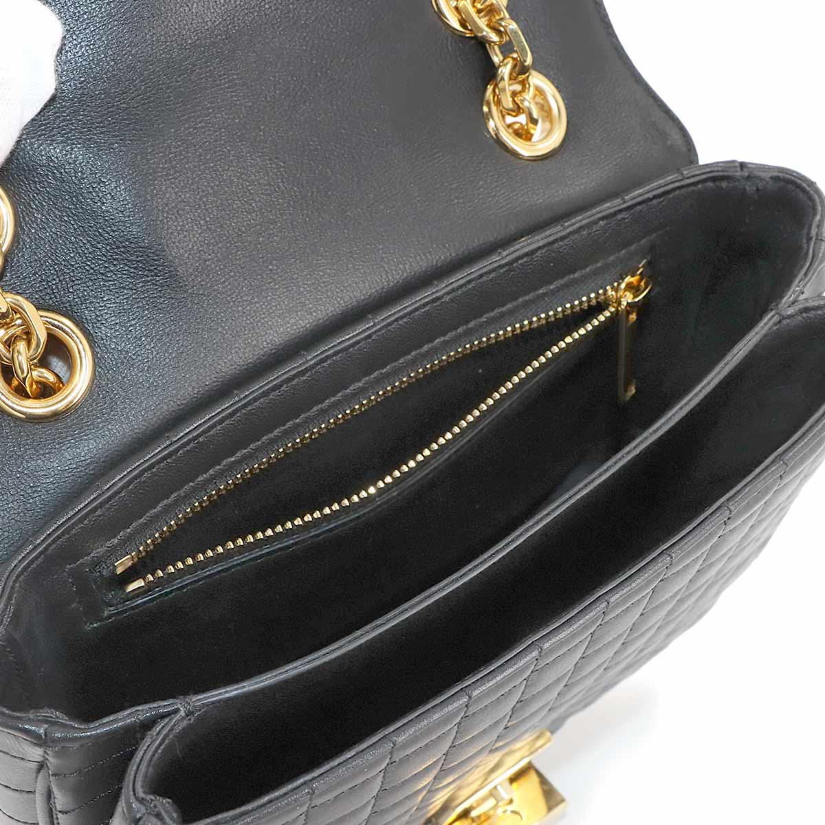 C Small Chain Shoulder Bag Leather Black 188403 Purse