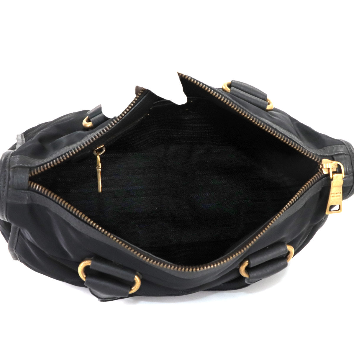 2way Tote Shoulder Bag Nylon Leather Black BL0748 Unisex Purse