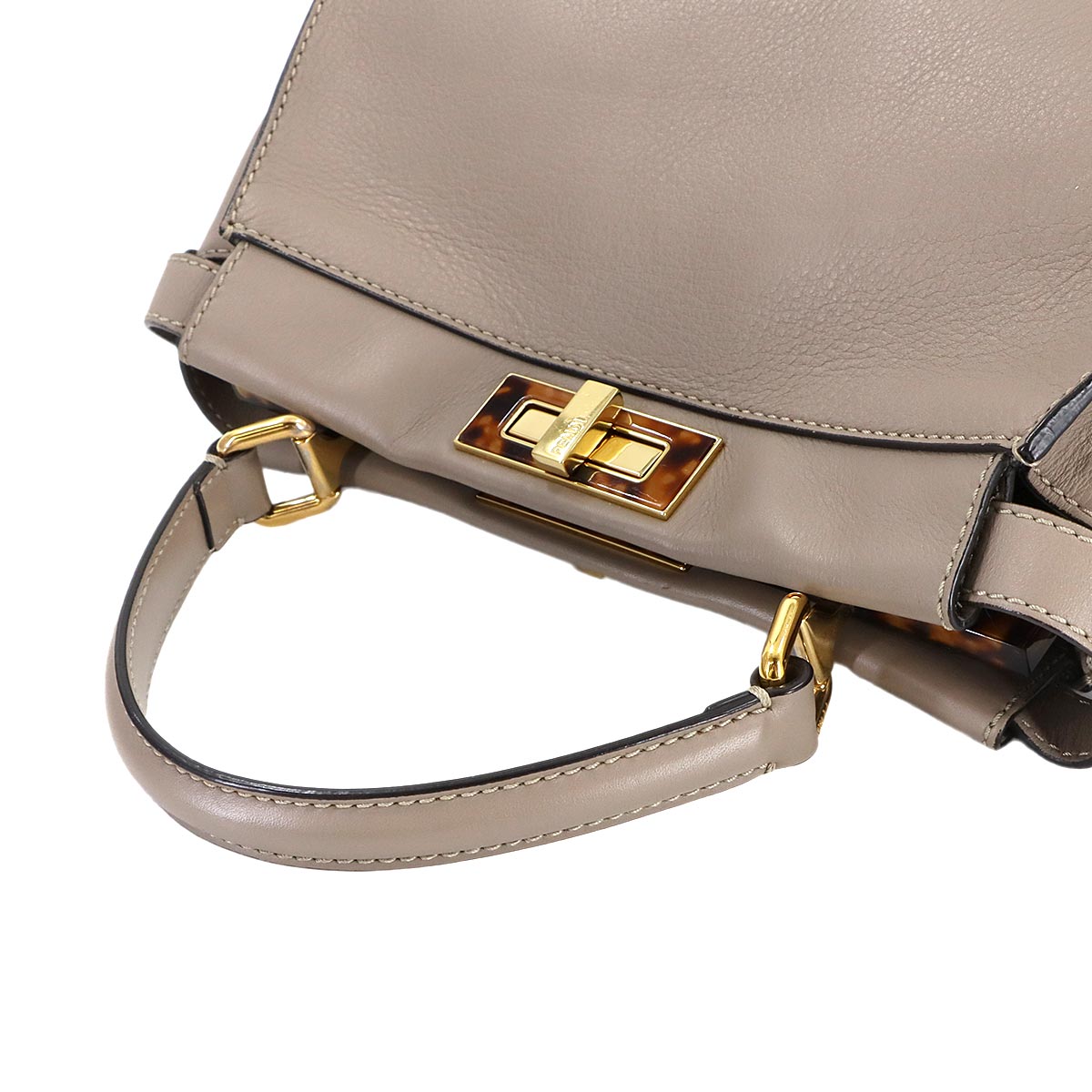 Peekaboo Regular 2way Hand Bag Leather Gray 8BN290