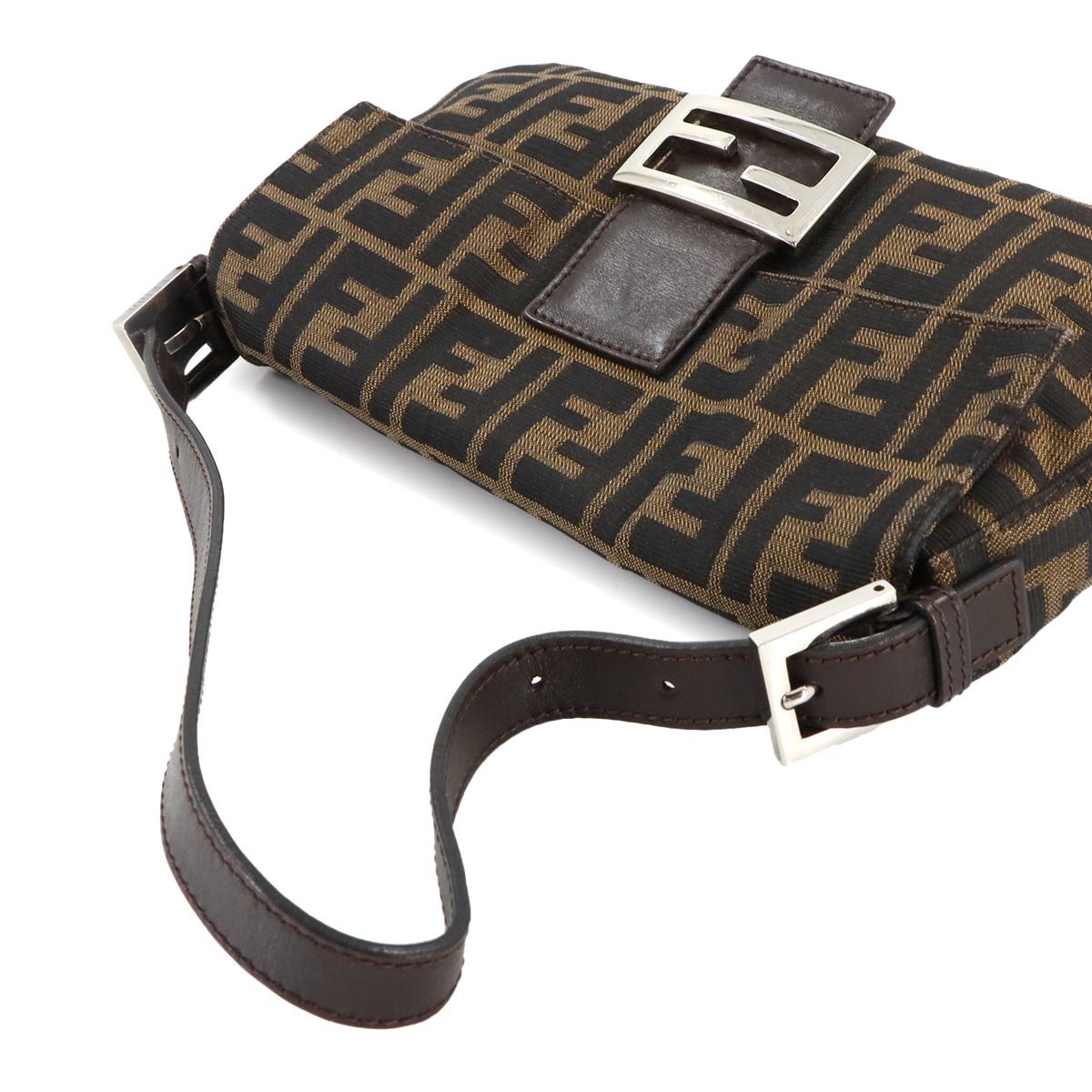 Zucca Mamma Baguette Shoulder Bag Canvas Leather Brown 26424