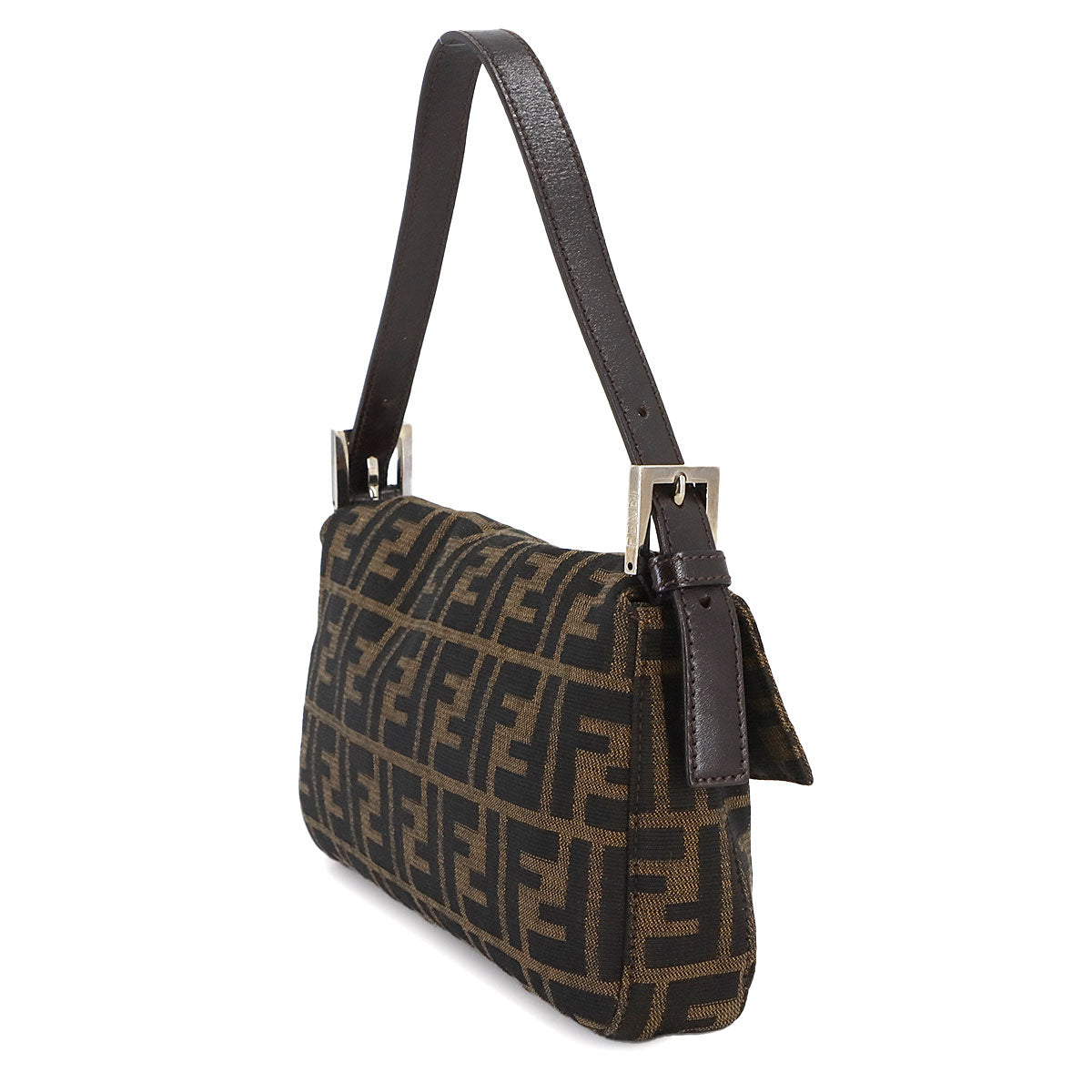 Zucca Mamma Baguette Shoulder Bag Canvas Leather Brown 26424
