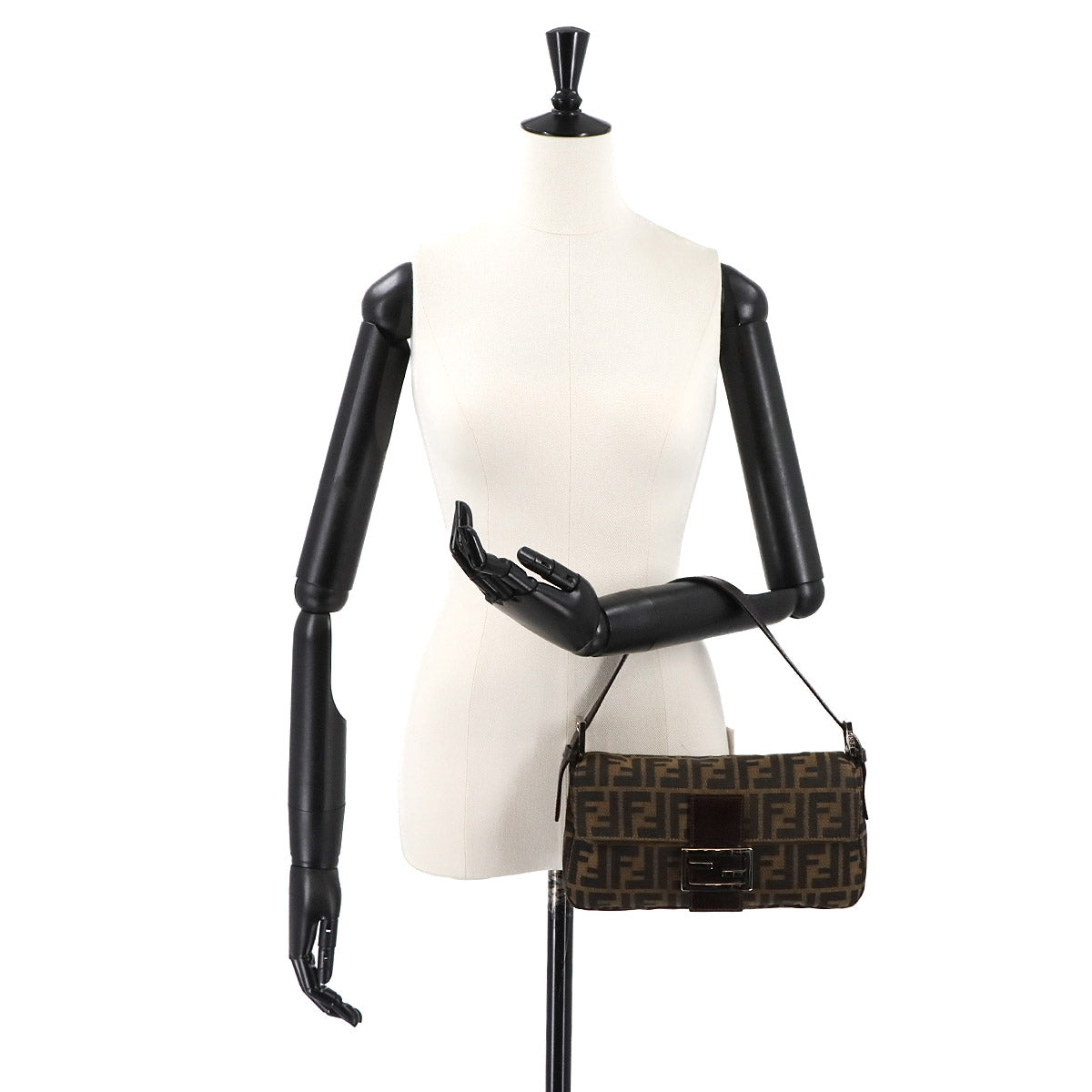 Zucca Mamma Baguette Shoulder Bag Canvas Leather Brown 26424