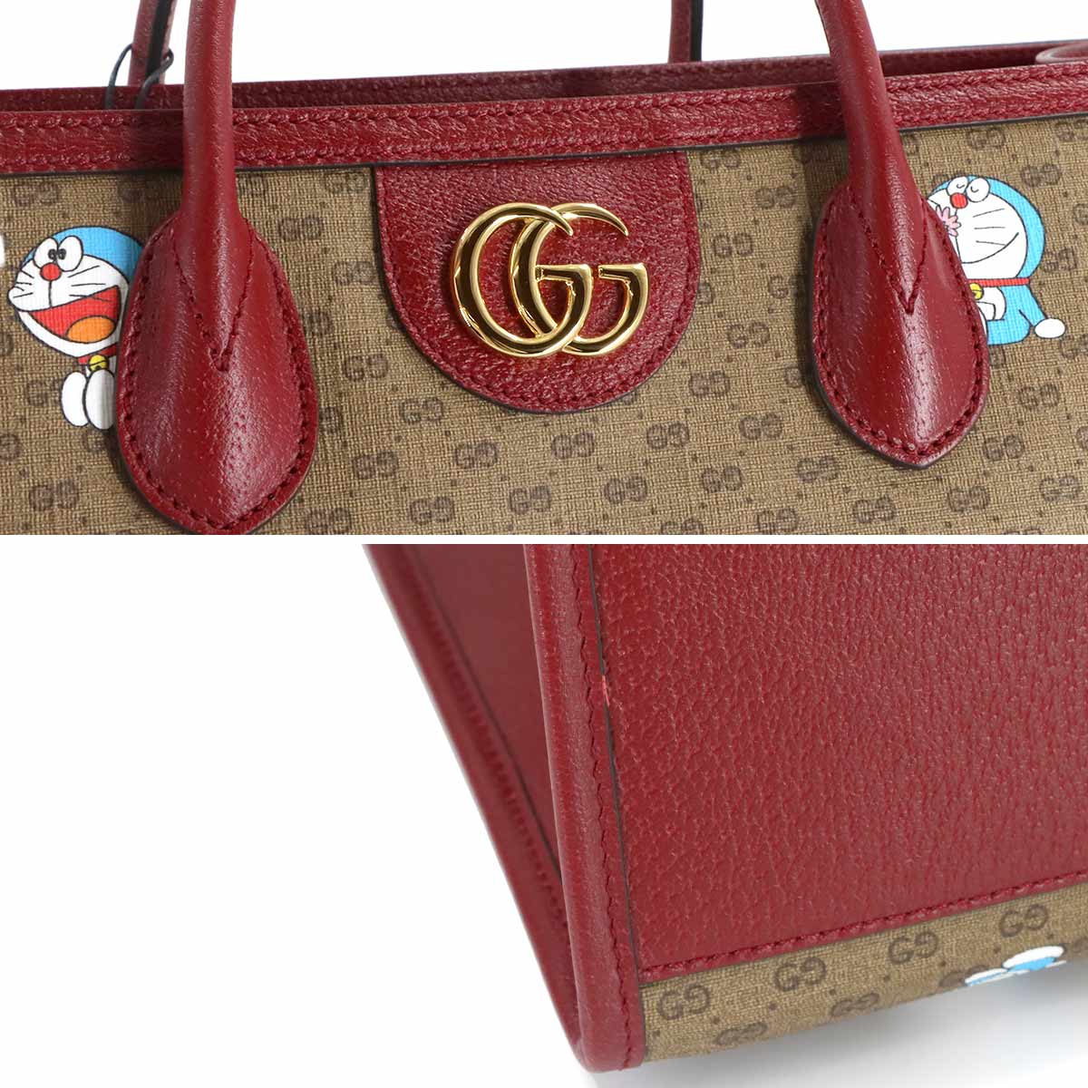 Doraemon Mini GG Supreme 2way Large Tote Bag Brown Red 653952