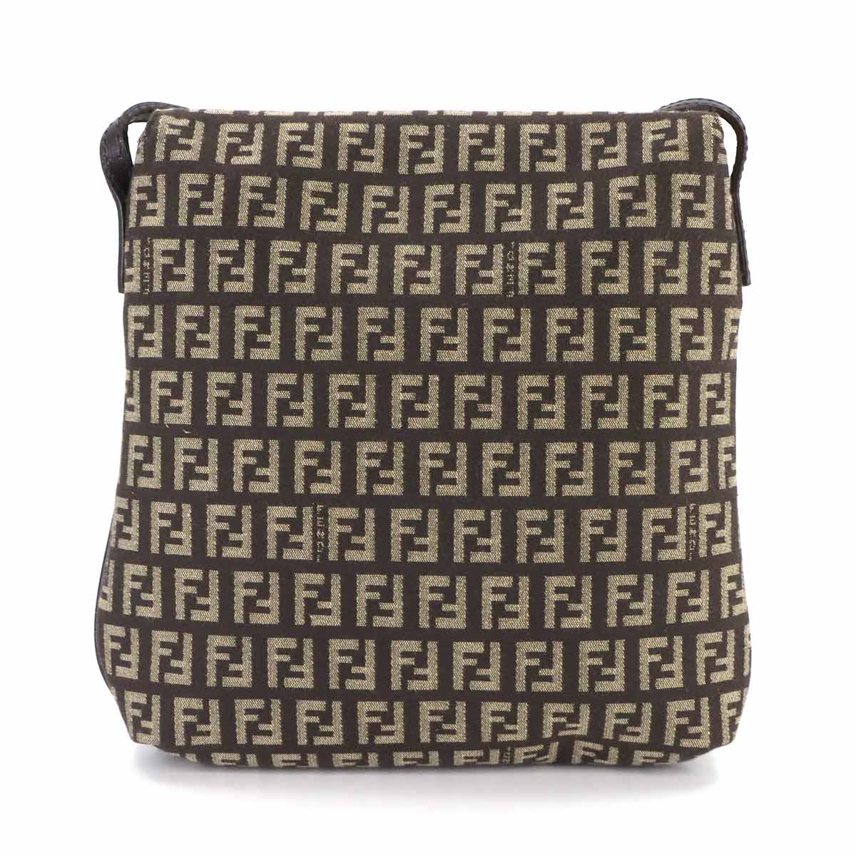 Zucchino Shoulder Bag Canvas Leather Brown 8BT075