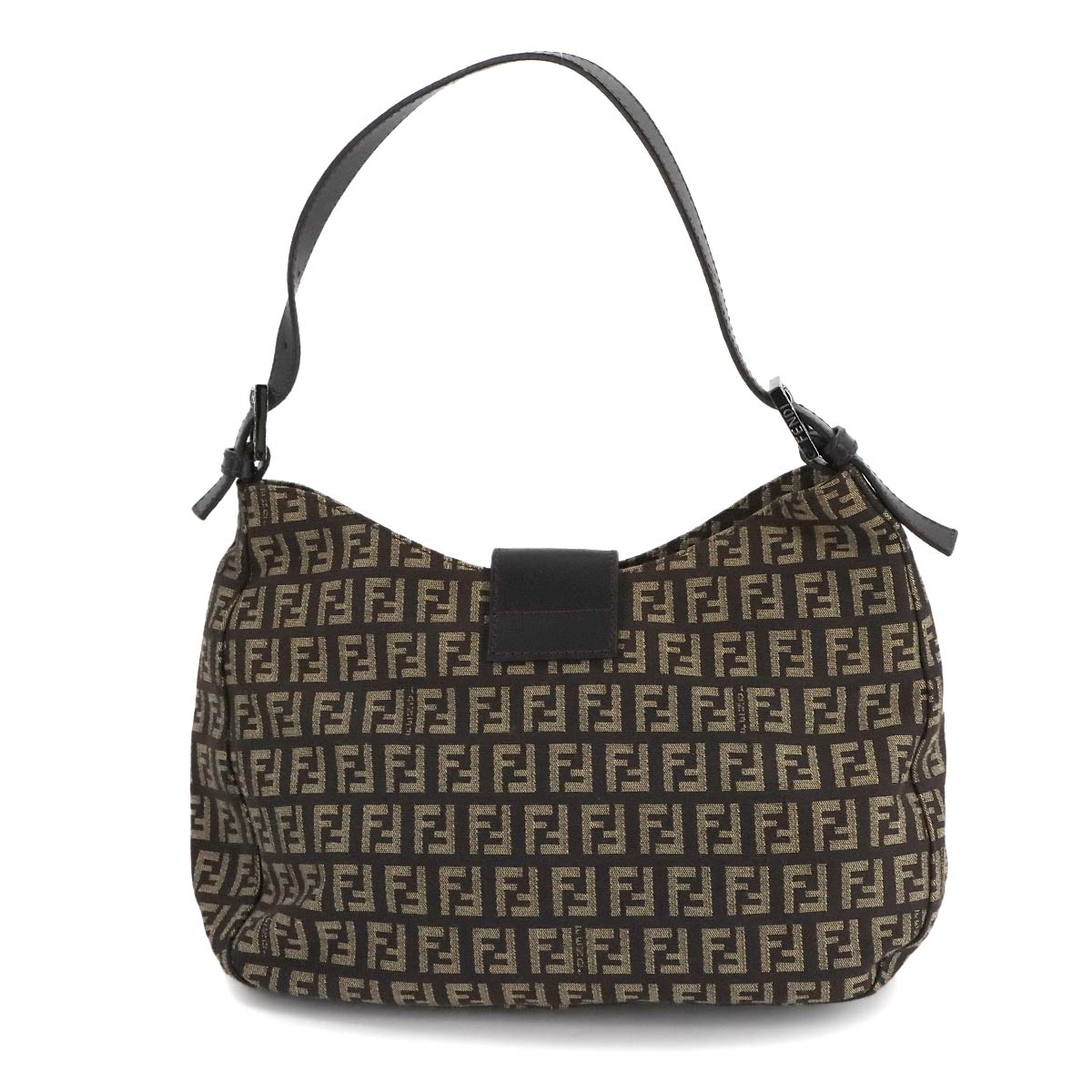 Zucchino Shoulder Bag Canvas Leather Brown Beige 8BR036 Purse