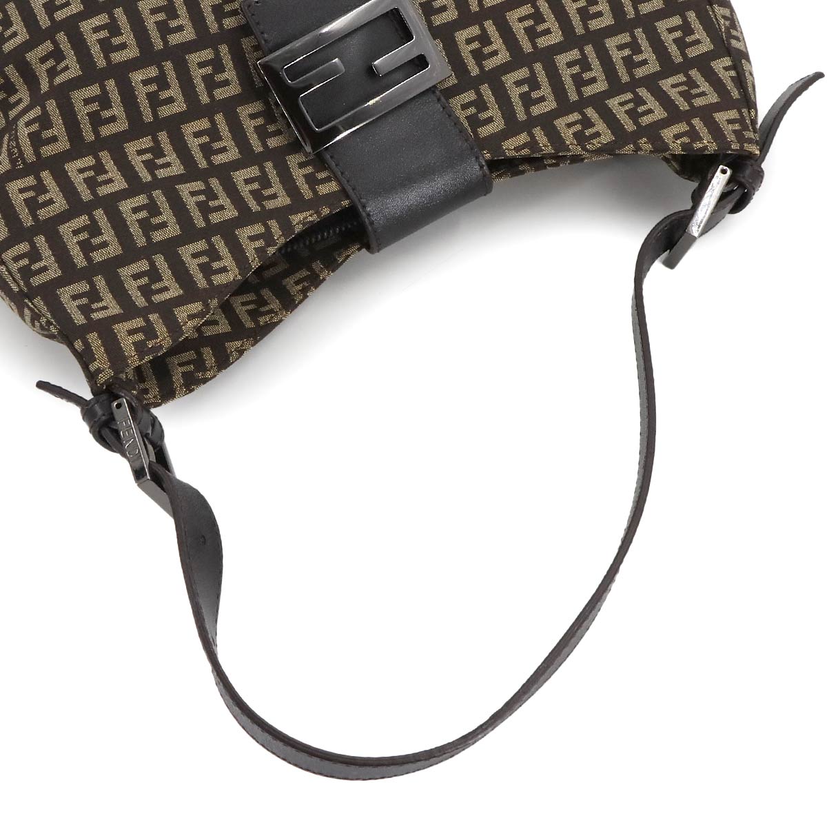 Zucchino Shoulder Bag Canvas Leather Brown Beige 8BR036 Purse