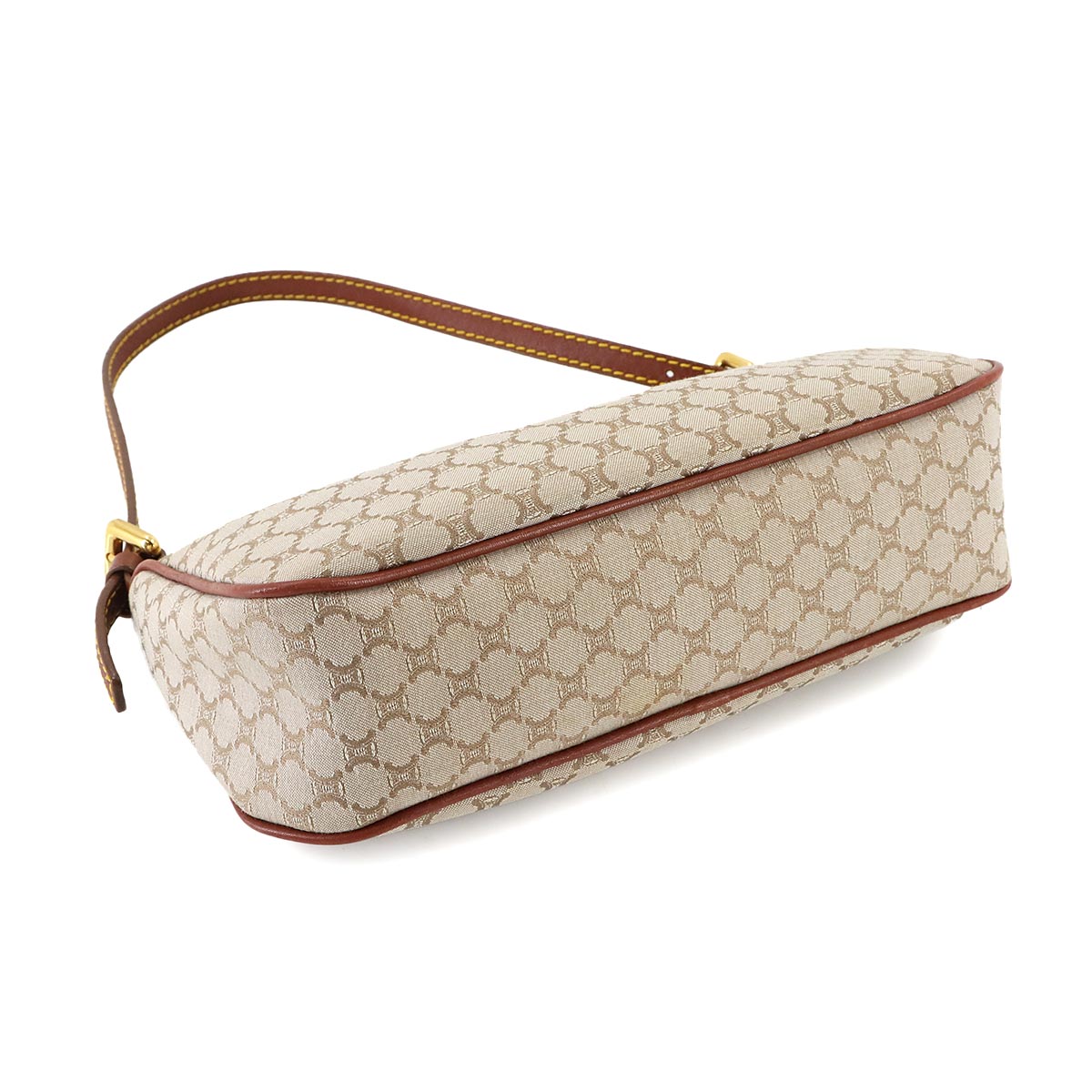 Macadam Hand Bag Canvas Leather Beige Brown Purse Vintage