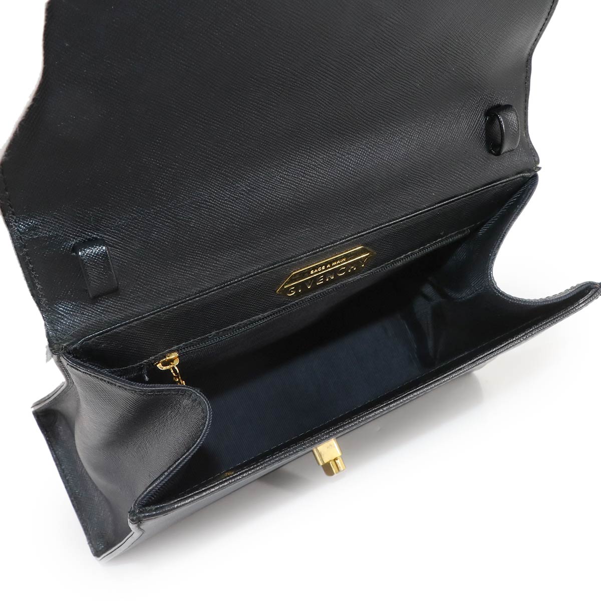 2way Hand Shoulder Bag Leather Black Purse