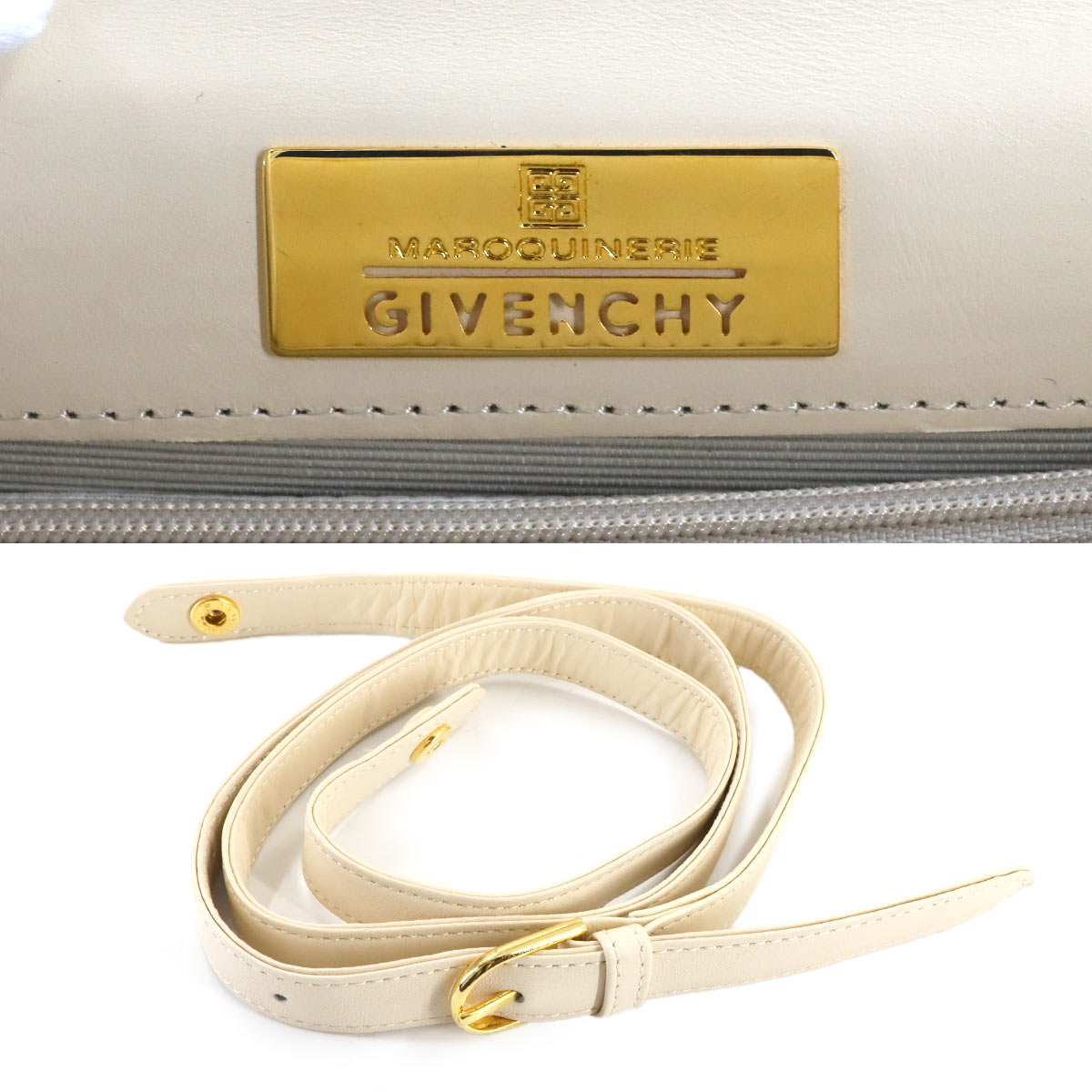 2way Hand Shoulder Bag Leather White Purse