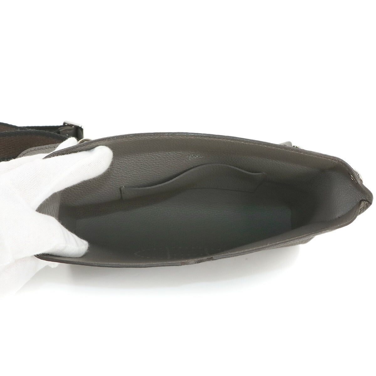 Videpoches Sangle Wooly Shoulder Bag Veau Togo Leather Etain