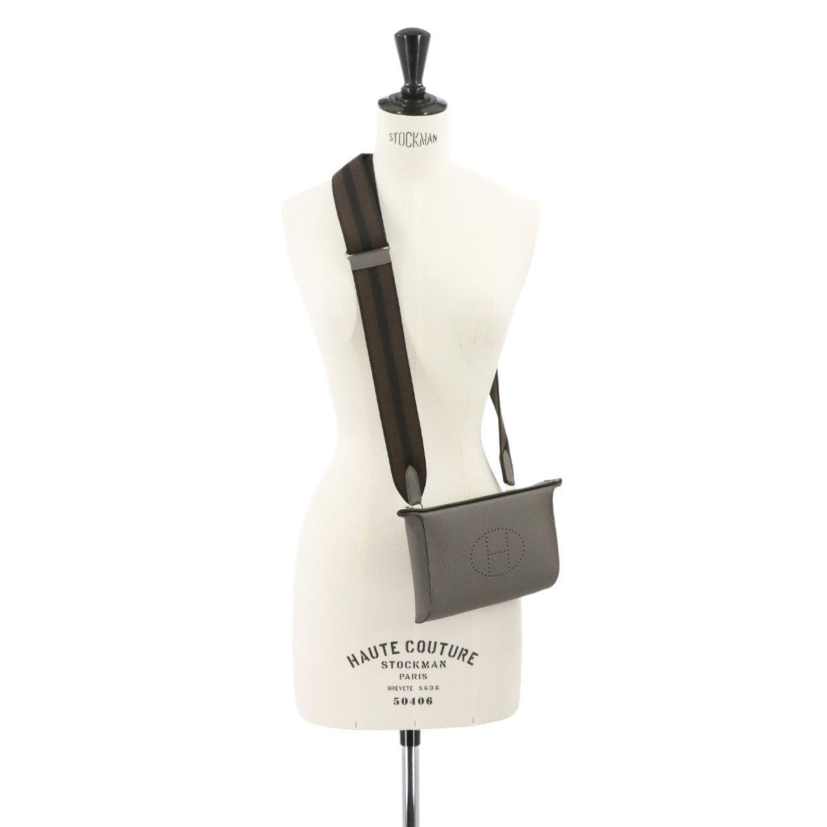 Videpoches Sangle Wooly Shoulder Bag Veau Togo Leather Etain