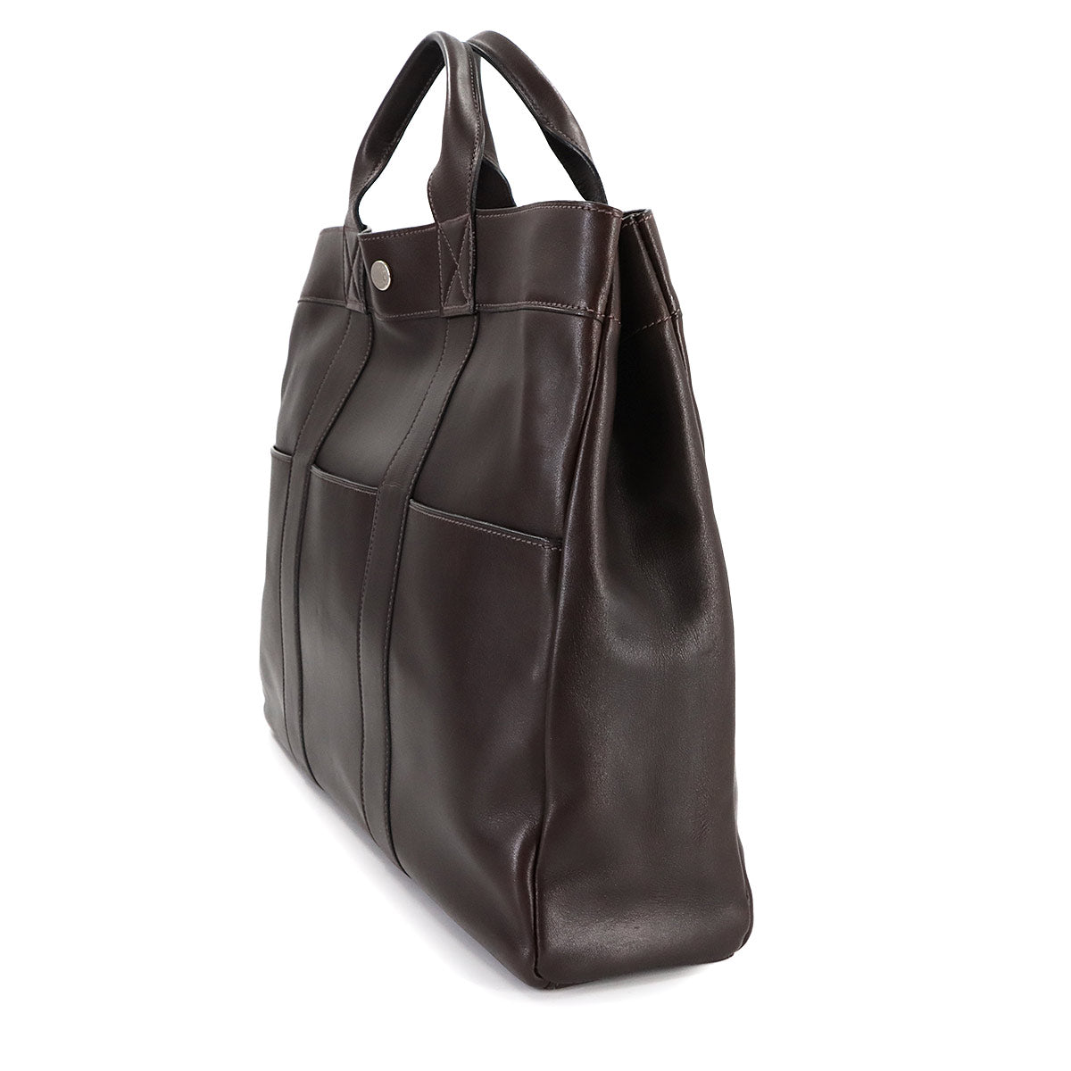 All Leather Fourre Tout MM Tote Bag Evercalf Dark brown Purse