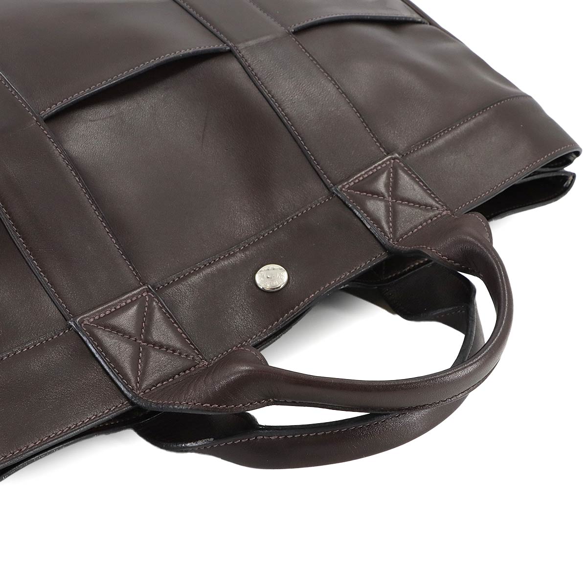 All Leather Fourre Tout MM Tote Bag Evercalf Dark brown Purse